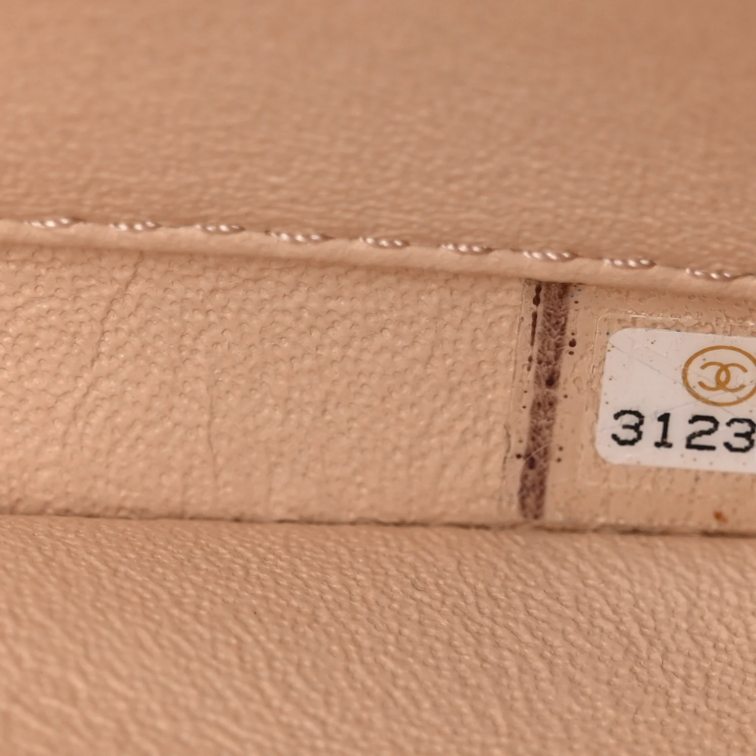 Lambskin Quilted Small Trendy CC Dual Handle Flap Bag Beige - Image 15