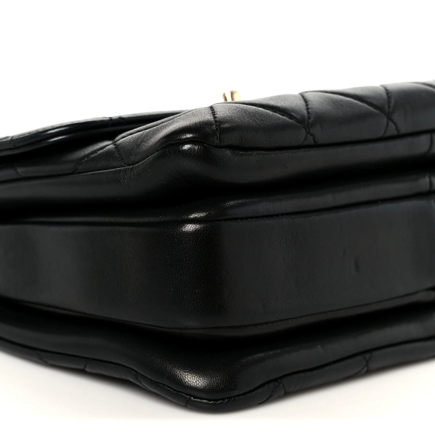 Lambskin Quilted Small Trendy CC Dual Handle Flap Bag Black - Image 11