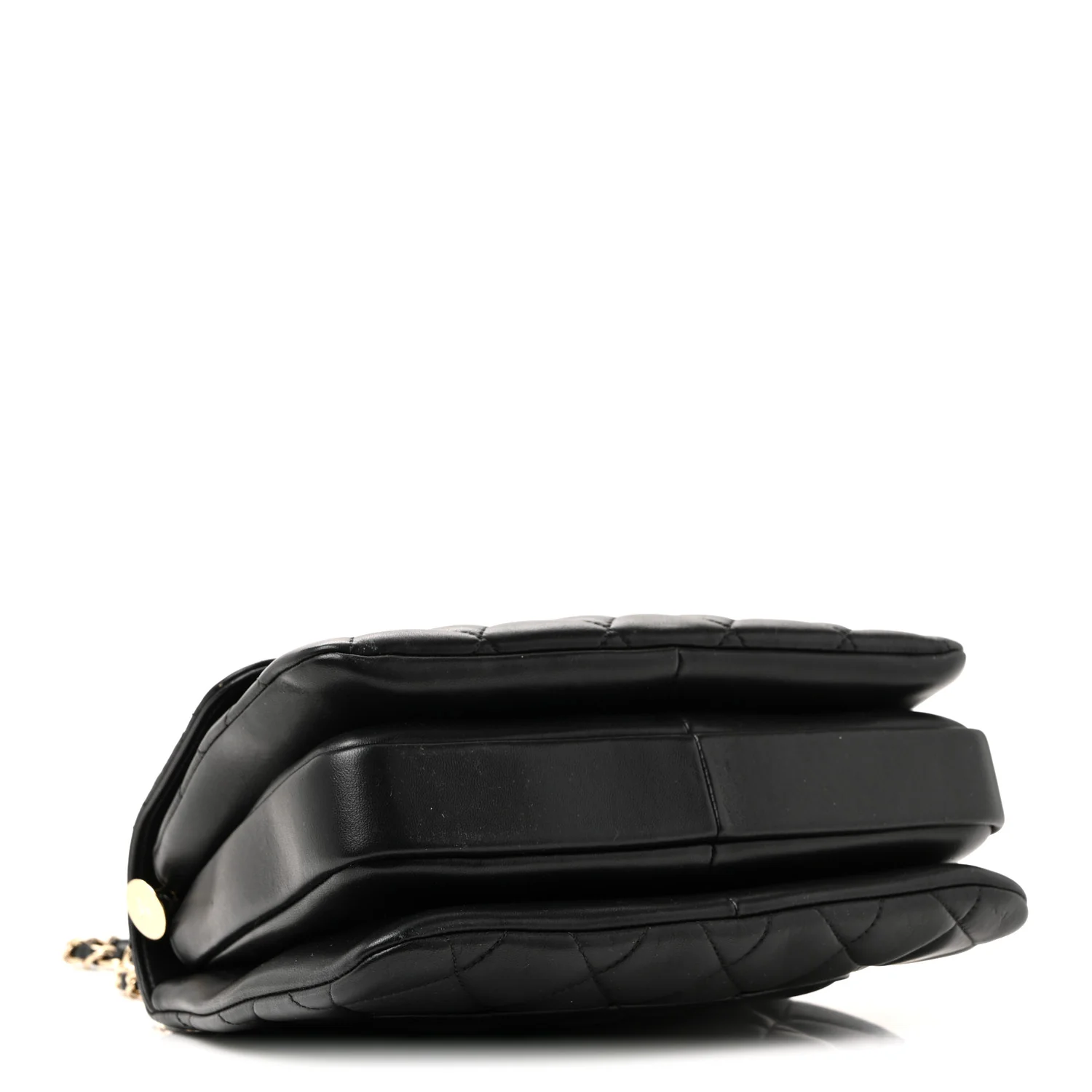 Lambskin Quilted Small Trendy CC Dual Handle Flap Bag Black - Image 10