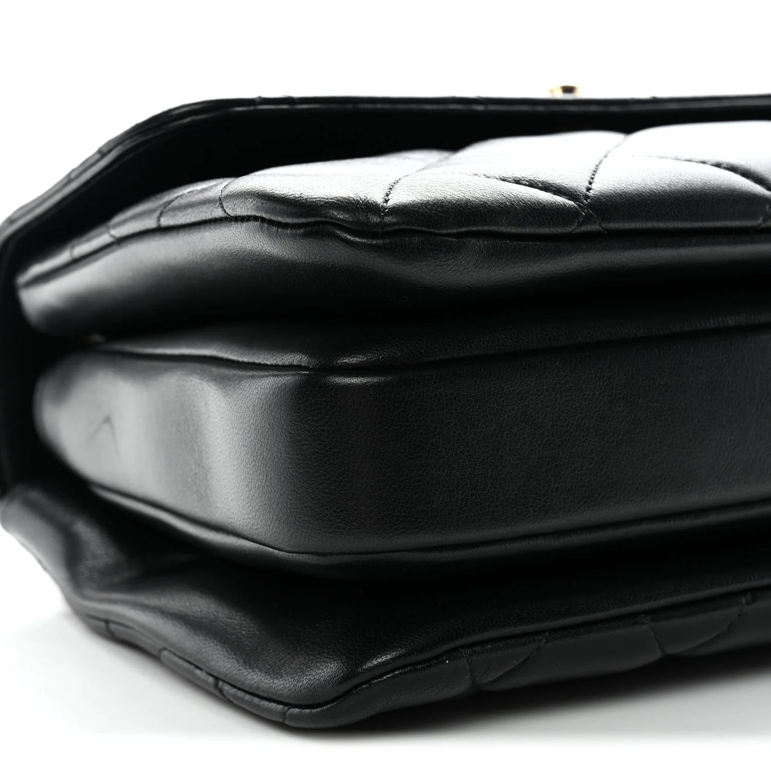 Lambskin Quilted Small Trendy CC Dual Handle Flap Bag Black - Image 9