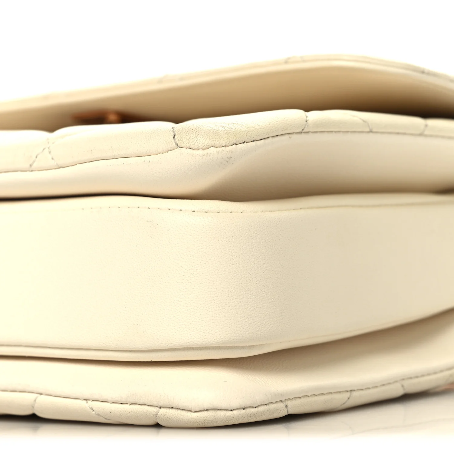 Lambskin Quilted Small Trendy CC Dual Handle Flap Bag White - Image 11