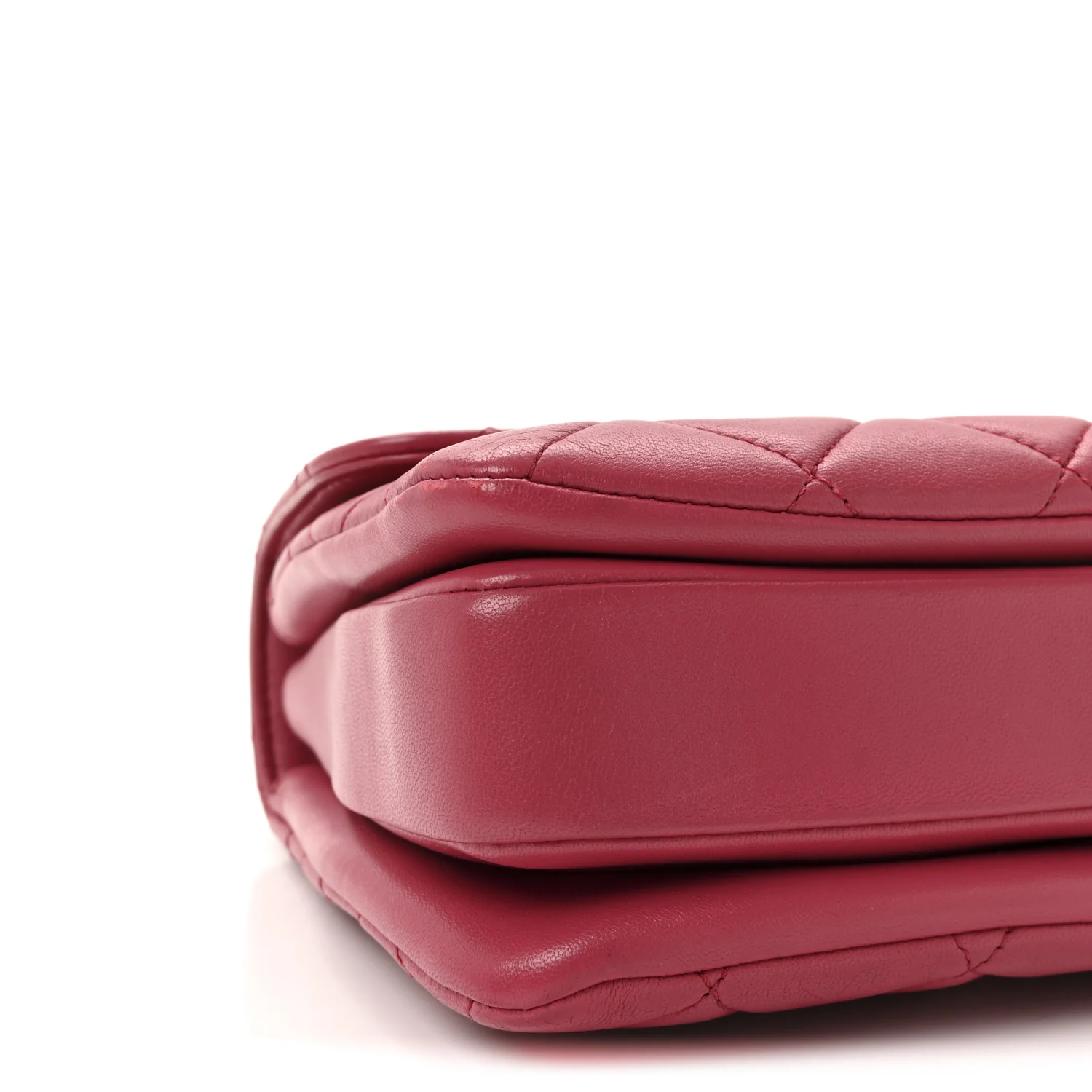 Lambskin Quilted Small Trendy CC Flap Dual Handle Bag Dark Pink - Image 9