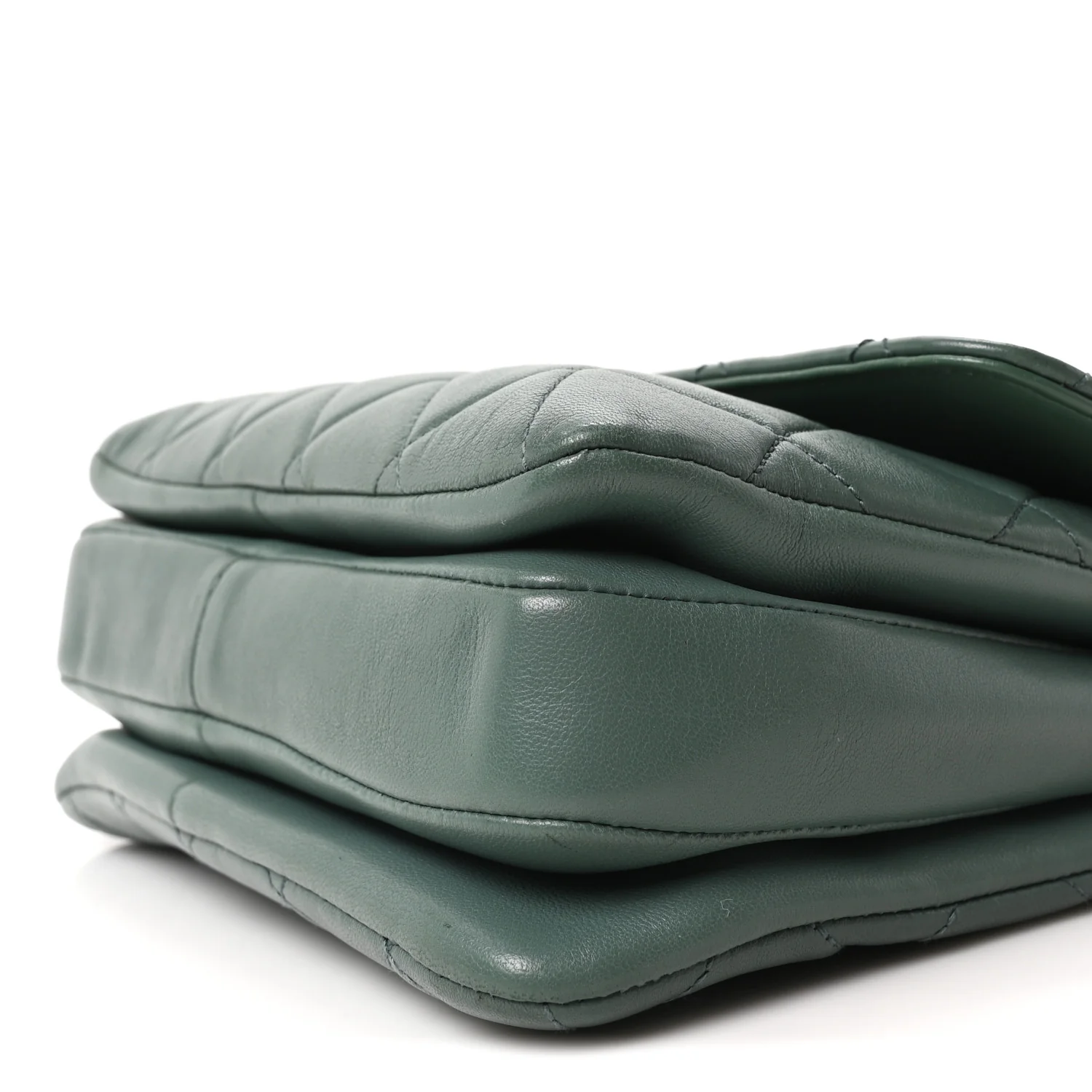 Lambskin Quilted Small Trendy CC Flap Dual Handle Bag Green - Image 10