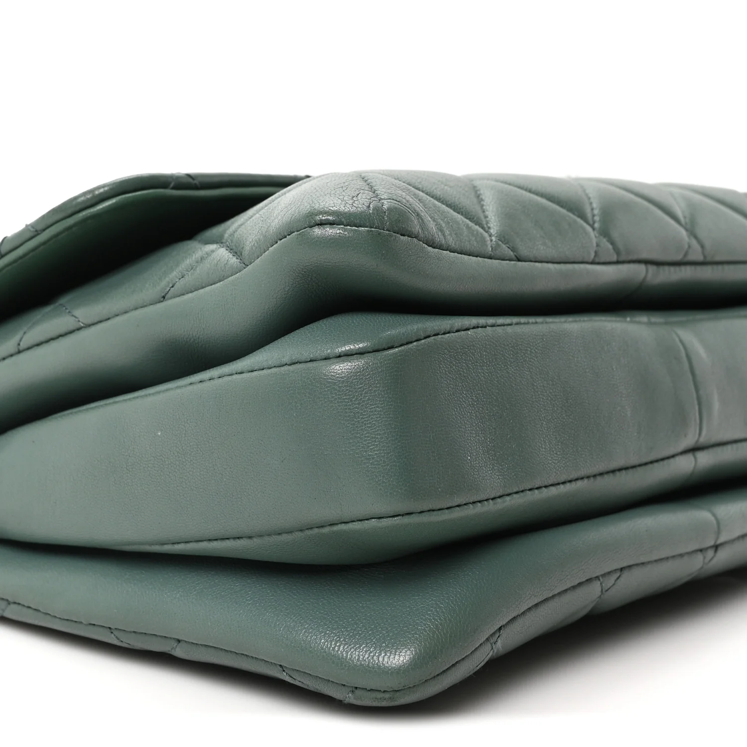 Lambskin Quilted Small Trendy CC Flap Dual Handle Bag Green - Image 9