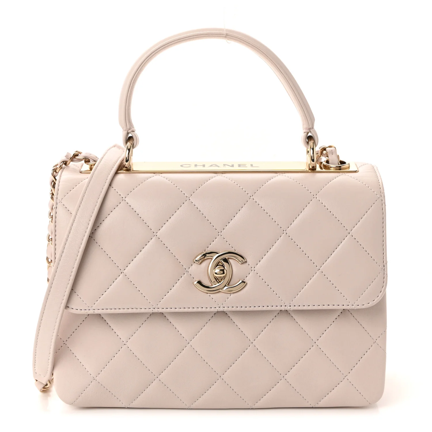 Lambskin Quilted Small Trendy CC Flap Dual Handle Bag Lilas Lilac