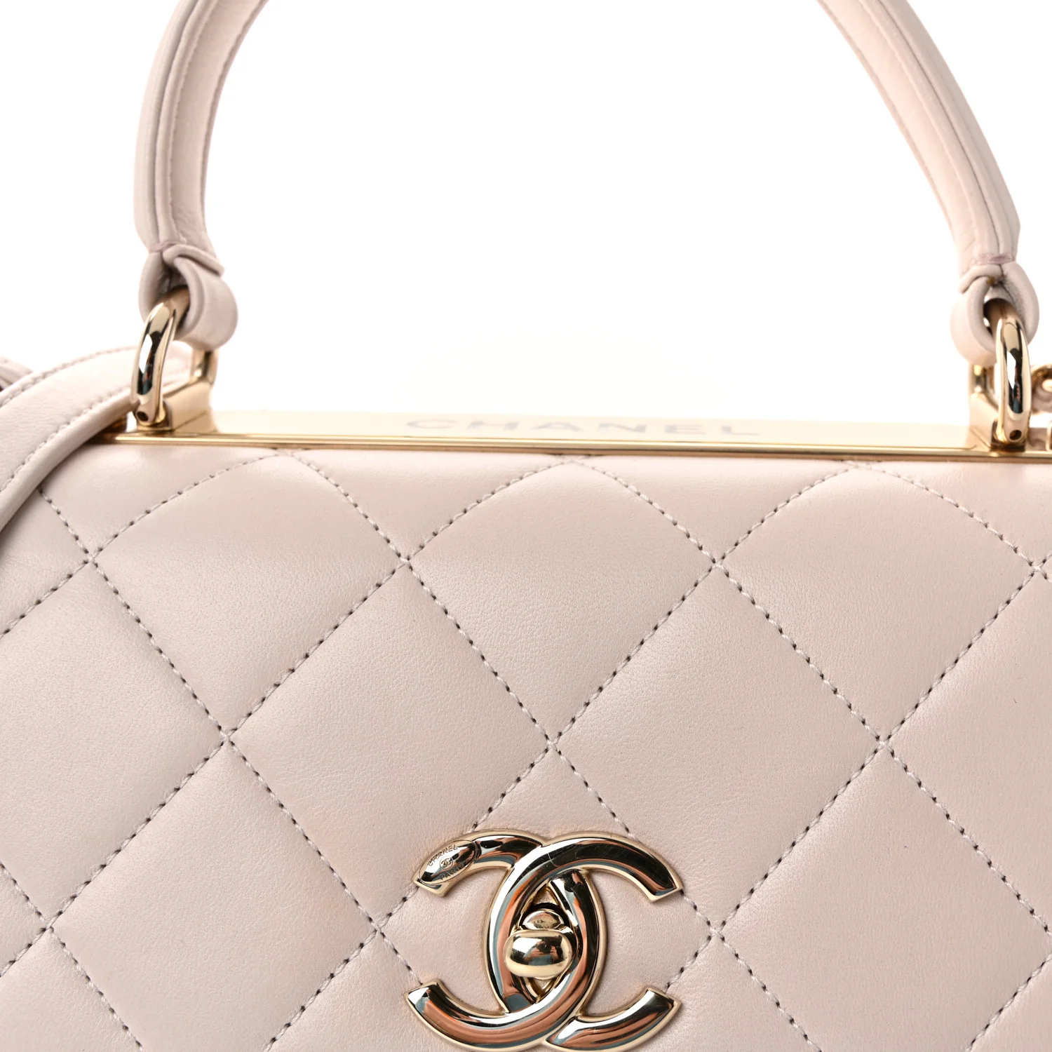 Lambskin Quilted Small Trendy CC Flap Dual Handle Bag Lilas Lilac - Image 8