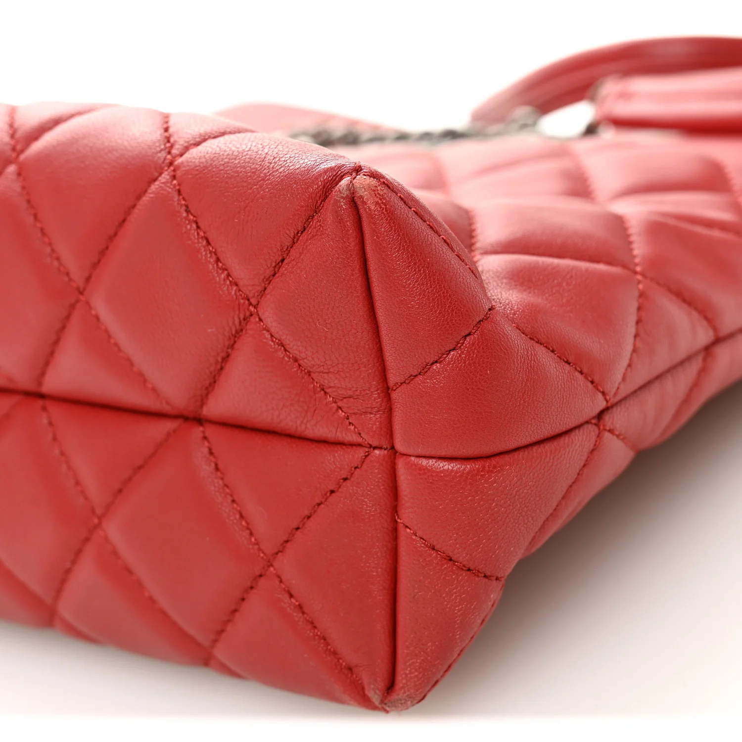Lambskin Quilted Small Urban Delight Tote Red - Image 10