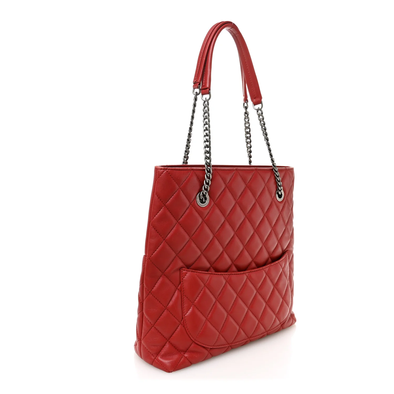 Lambskin Quilted Small Urban Delight Tote Red - Image 3