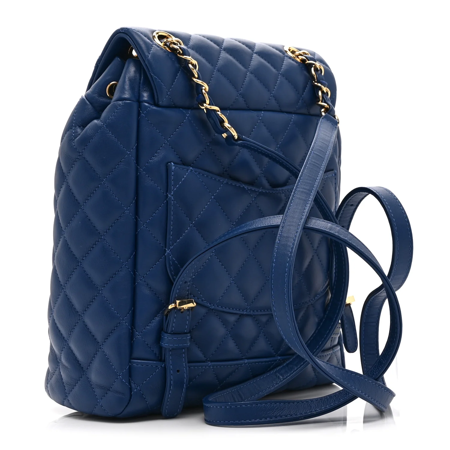 Lambskin Quilted Small Urban Spirit Backpack Blue - Image 3