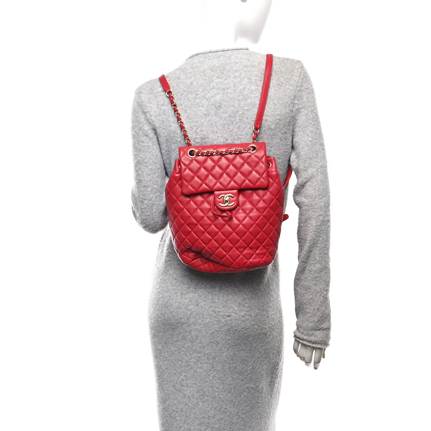 Lambskin Quilted Small Urban Spirit Backpack Dark Pink - Image 2
