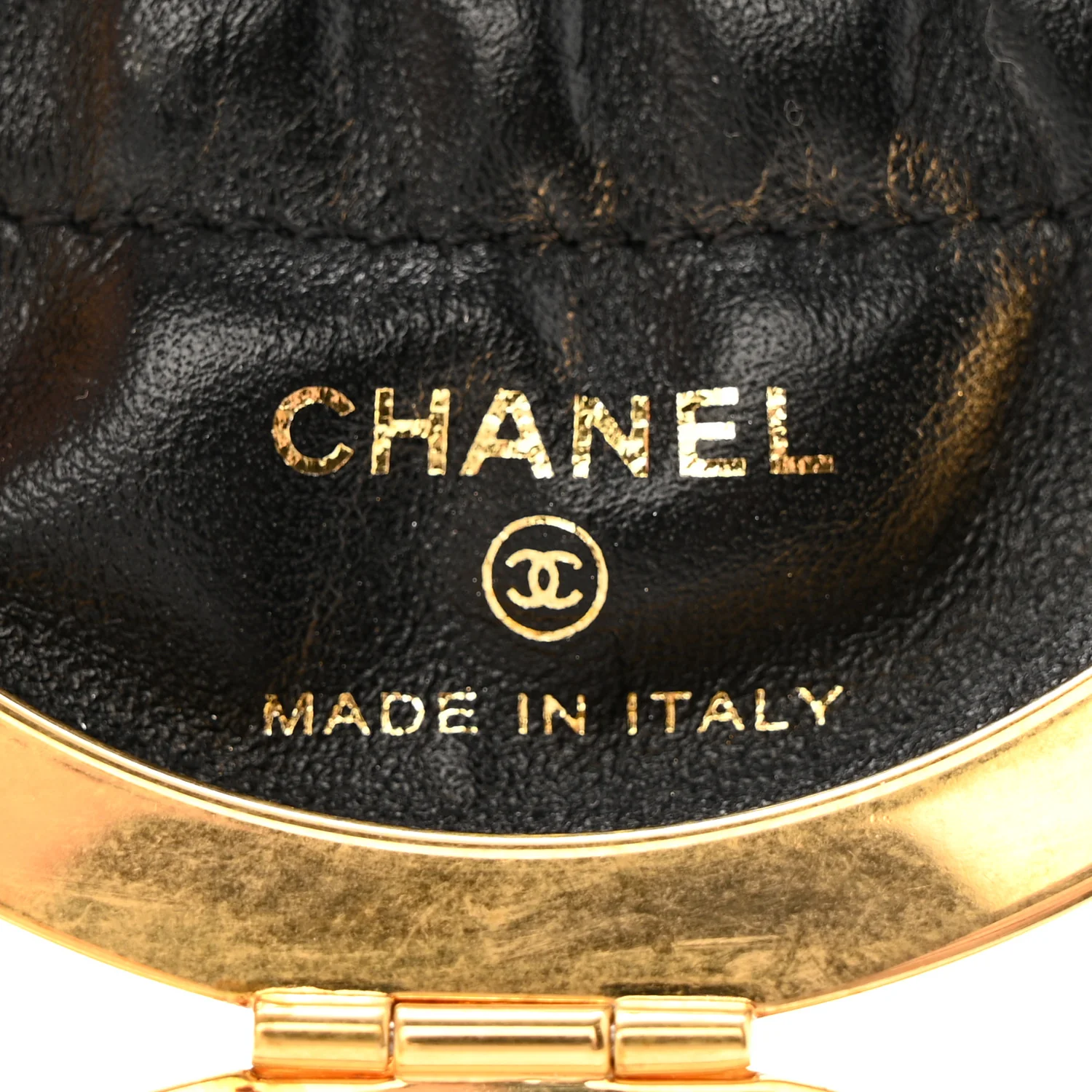Lambskin Quilted Sphere Minaudiere Chain Clutch Black - Image 11