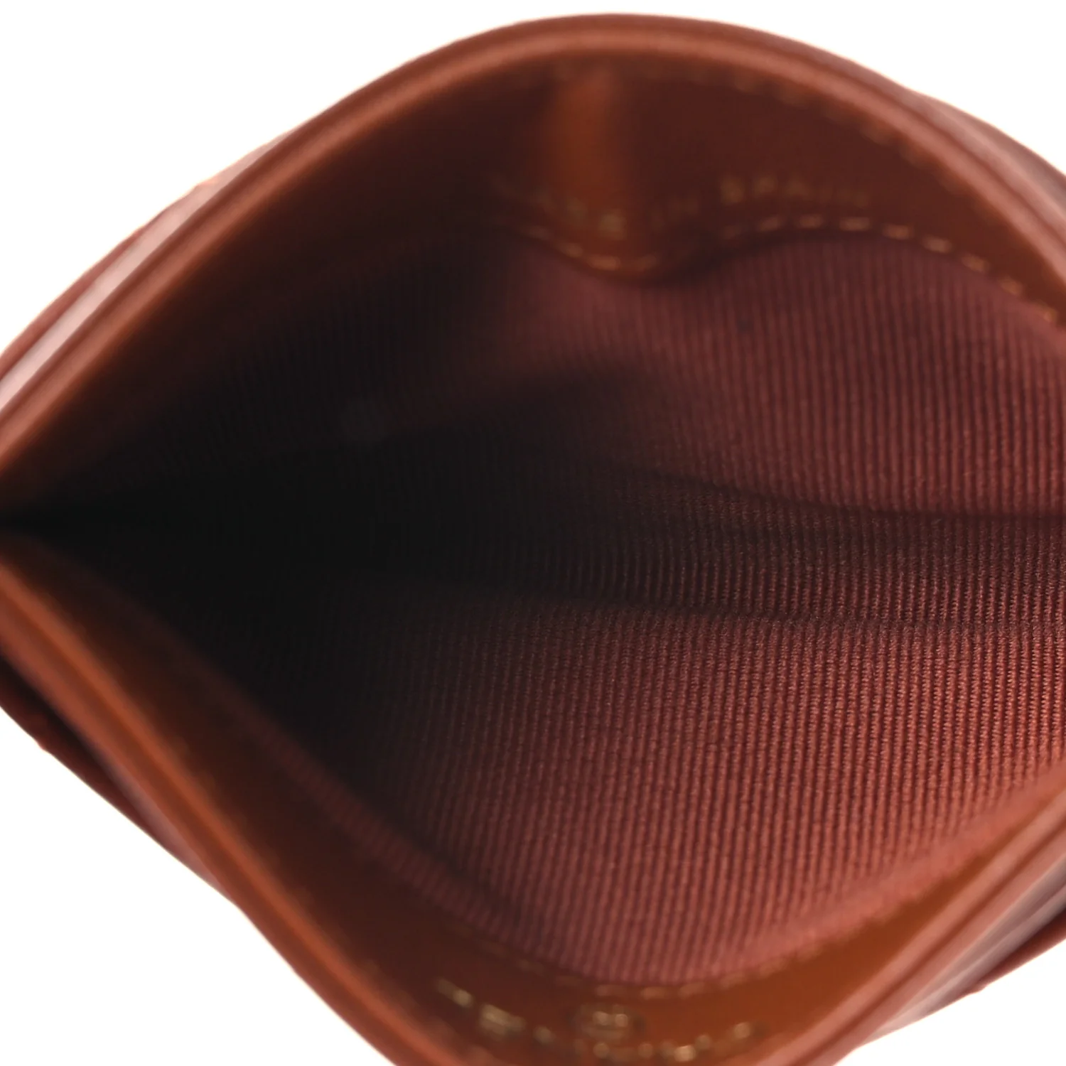 Lambskin Quilted Studded CC Card Holder Light Brown - Image 5