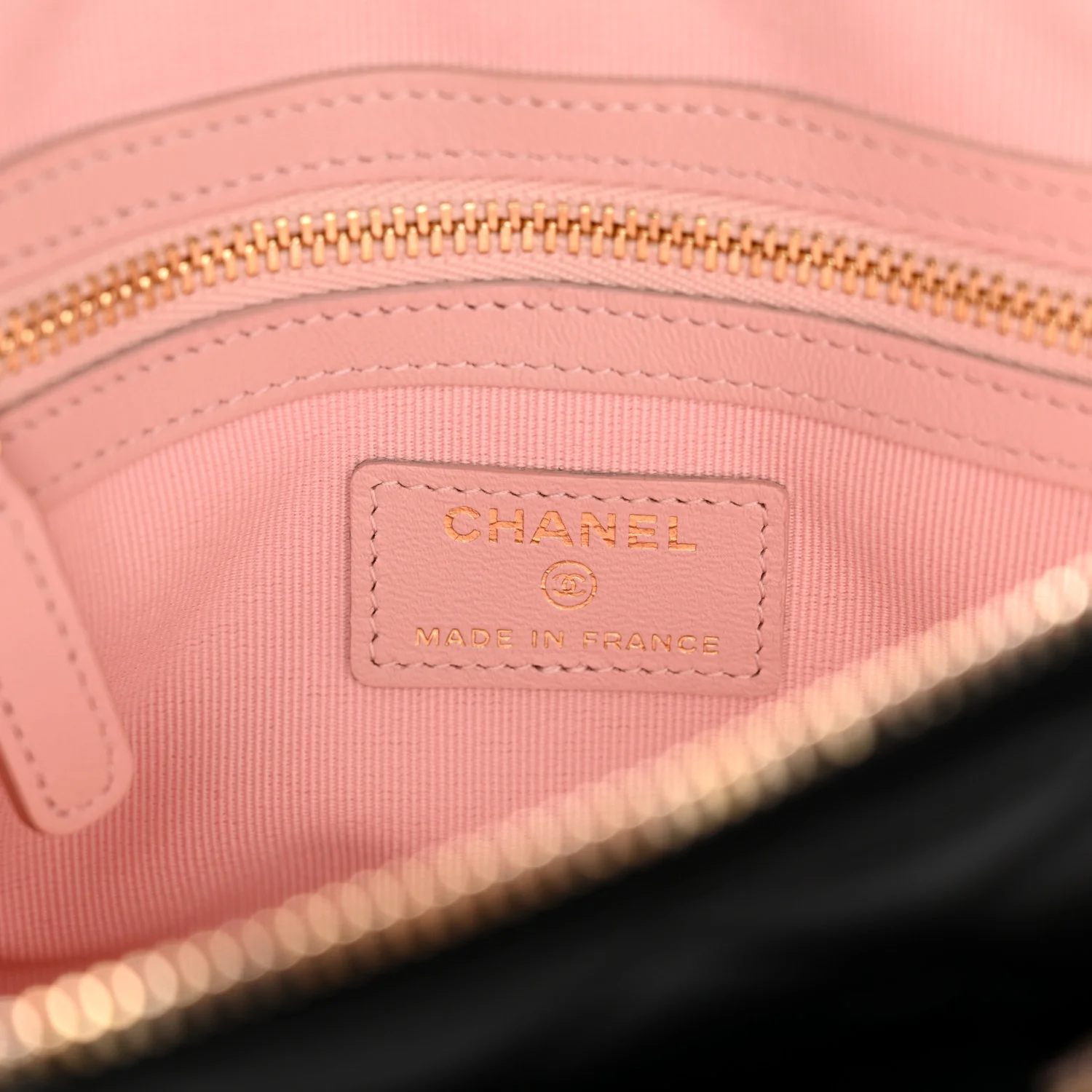 Lambskin Quilted Sunset Boulevard Pouch Case Black Pink - Image 7