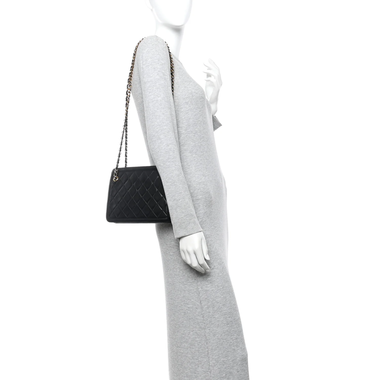 Lambskin Quilted Tassel Bag Black - Image 2