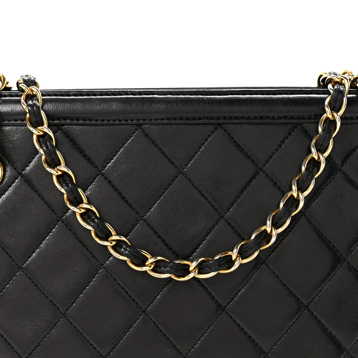 Lambskin Quilted Tassel Bag Black - Image 9