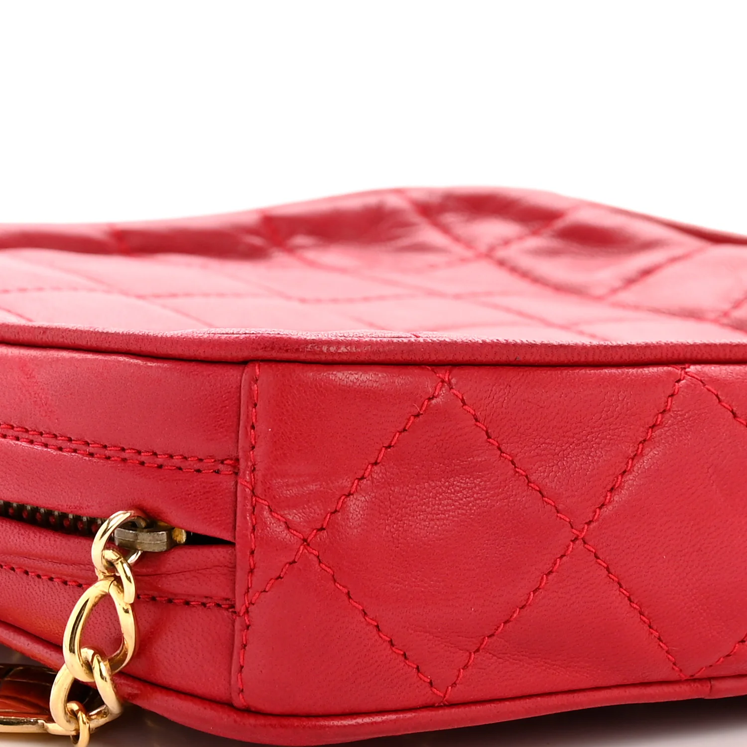 Lambskin Quilted Tassel Clutch Red - Image 10