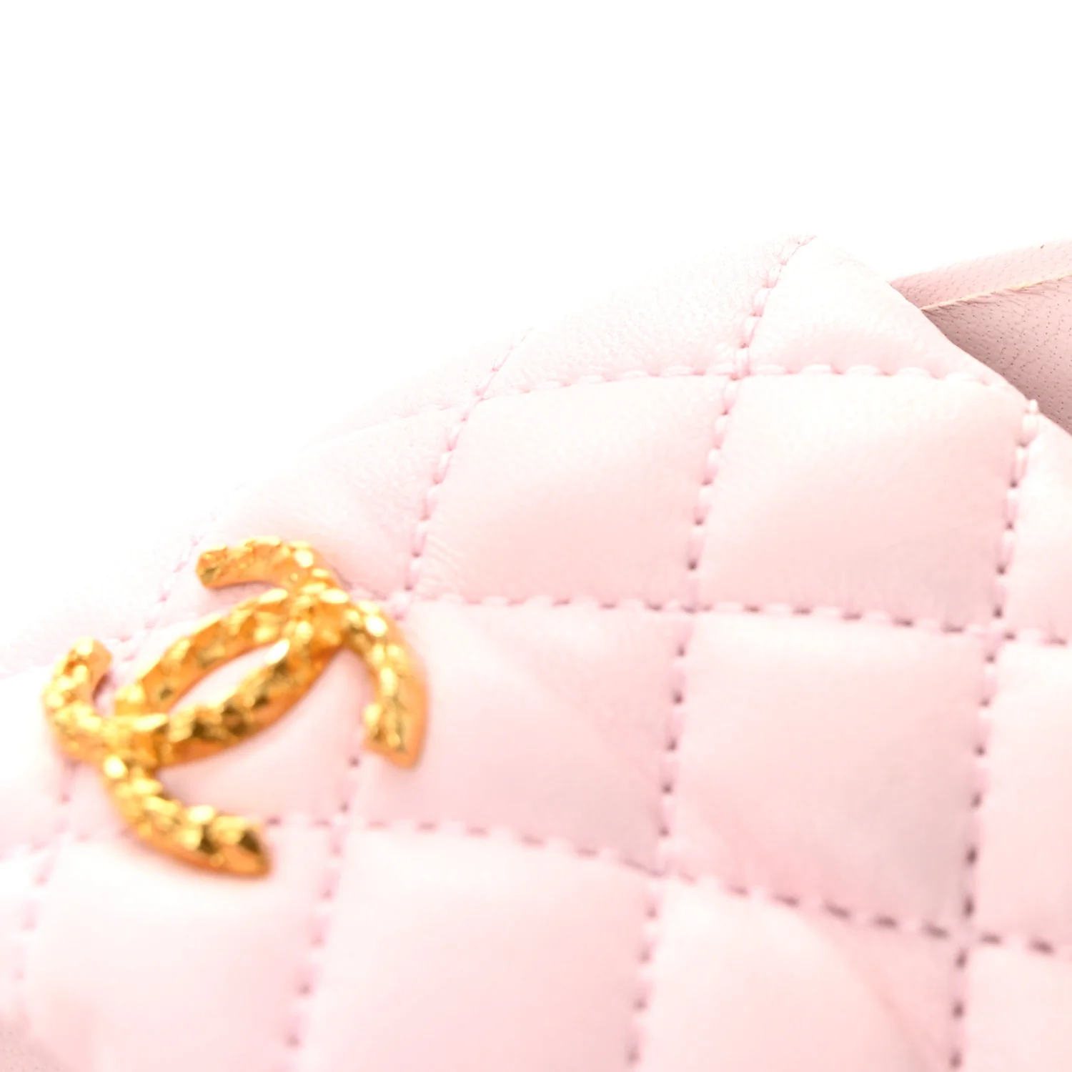 Lambskin Quilted Textured CC Mules 40.5 Light Pink - Image 10