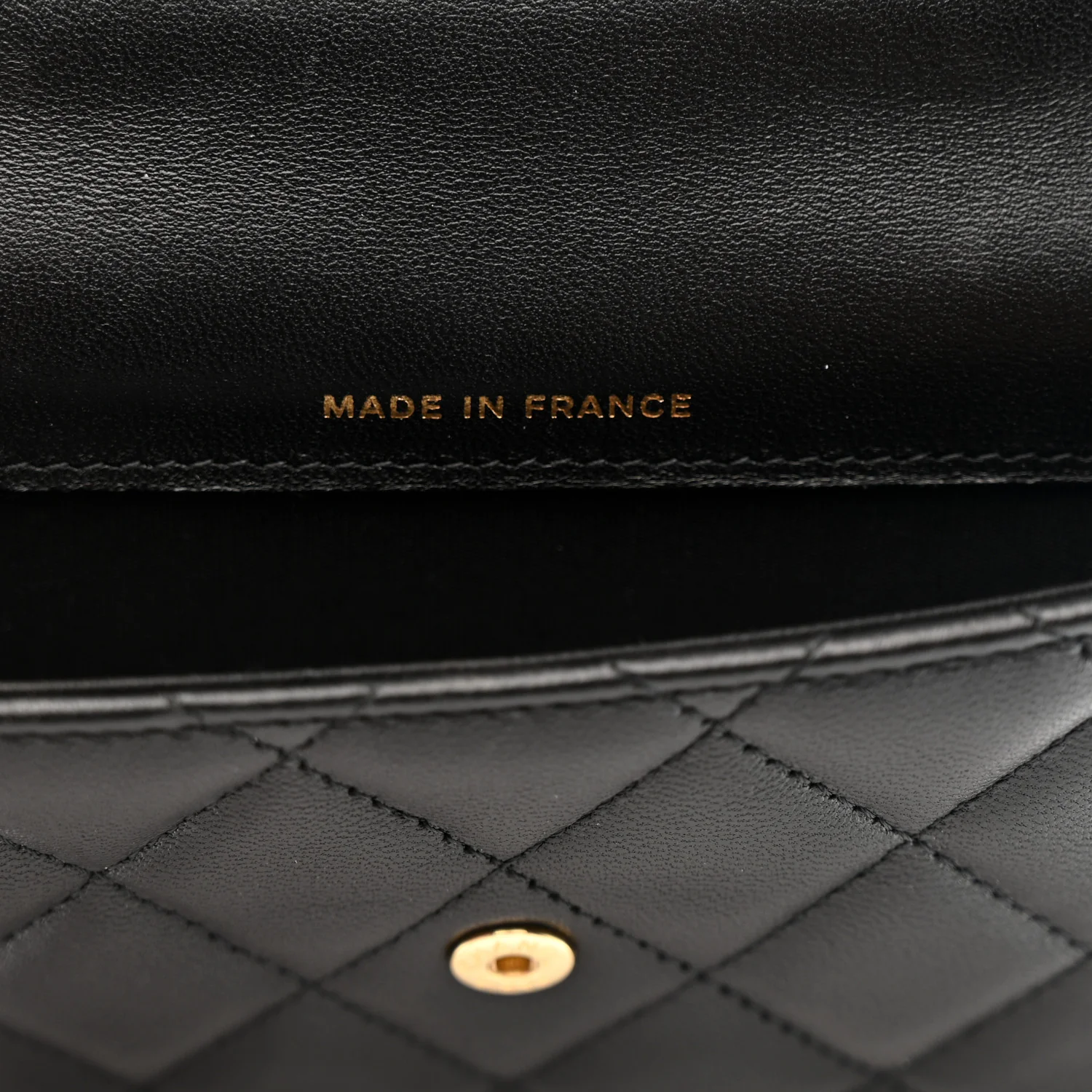 Lambskin Quilted Top Handle Flap Coin Purse With Chain Black - Image 7