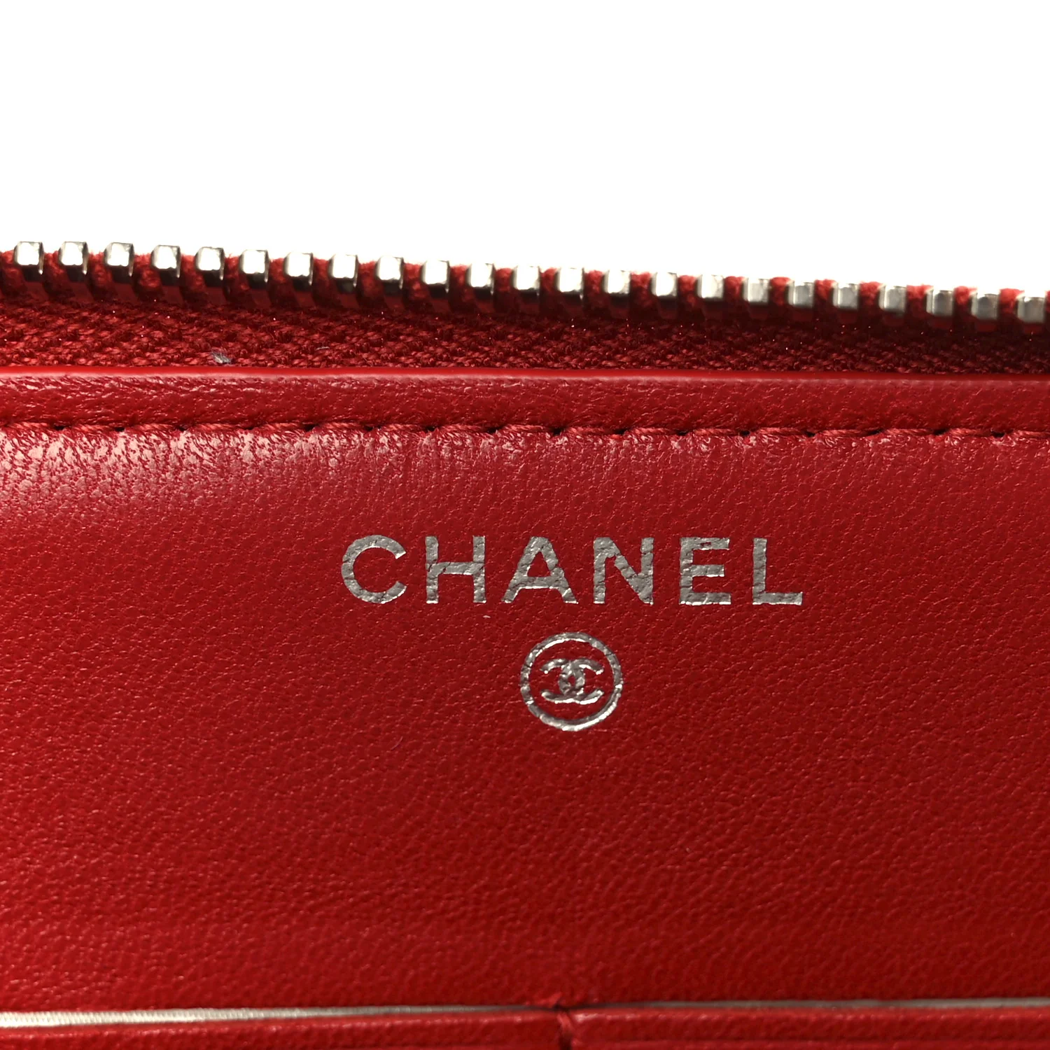 Lambskin Quilted Travel Case Red - Image 6
