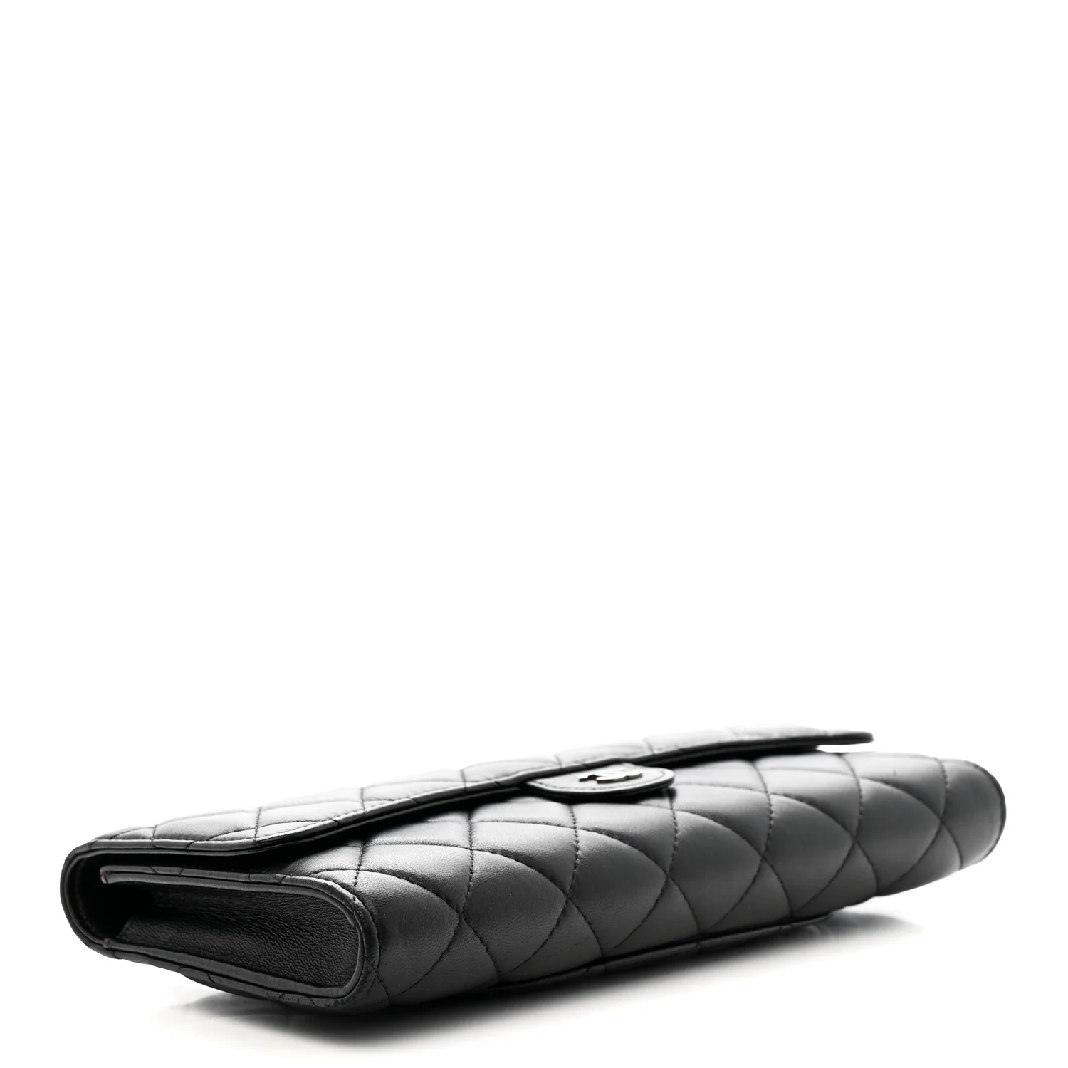 Lambskin Quilted Travel Wallet Black - Image 5