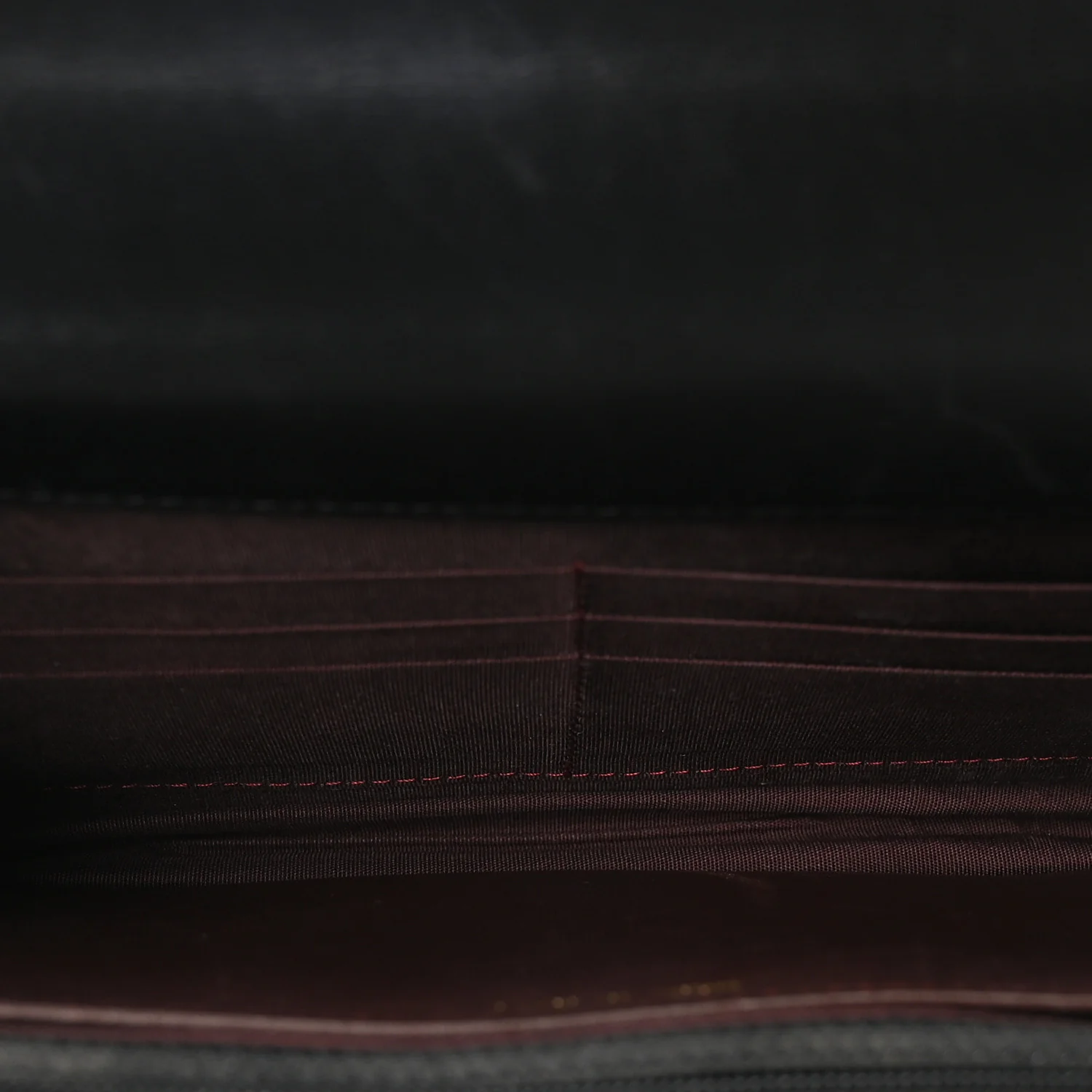 Lambskin Quilted Trendy CC Wallet On Chain WOC Black - Image 5