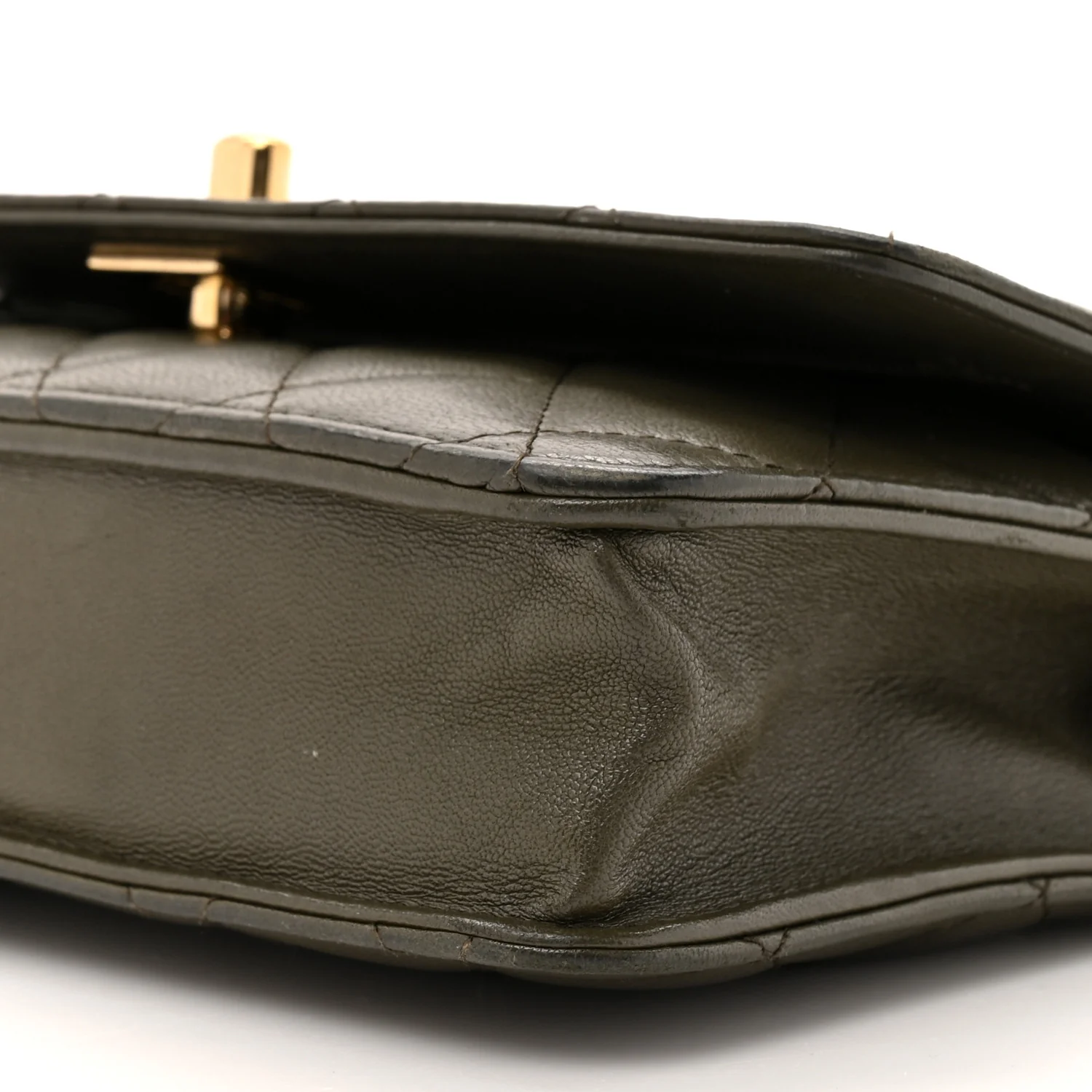 Lambskin Quilted Trendy CC Wallet On Chain WOC Green - Image 10