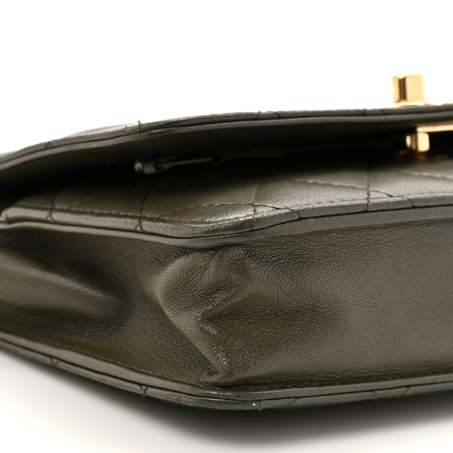 Lambskin Quilted Trendy CC Wallet On Chain WOC Green - Image 11
