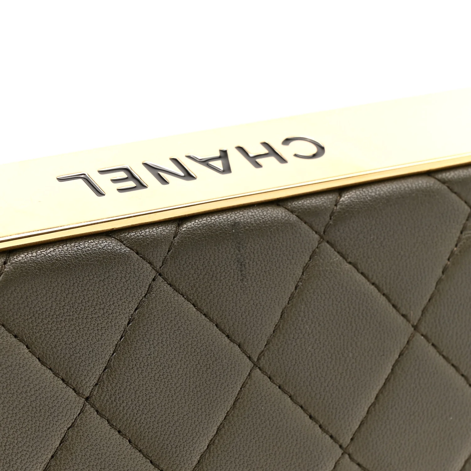Lambskin Quilted Trendy CC Wallet On Chain WOC Green - Image 12