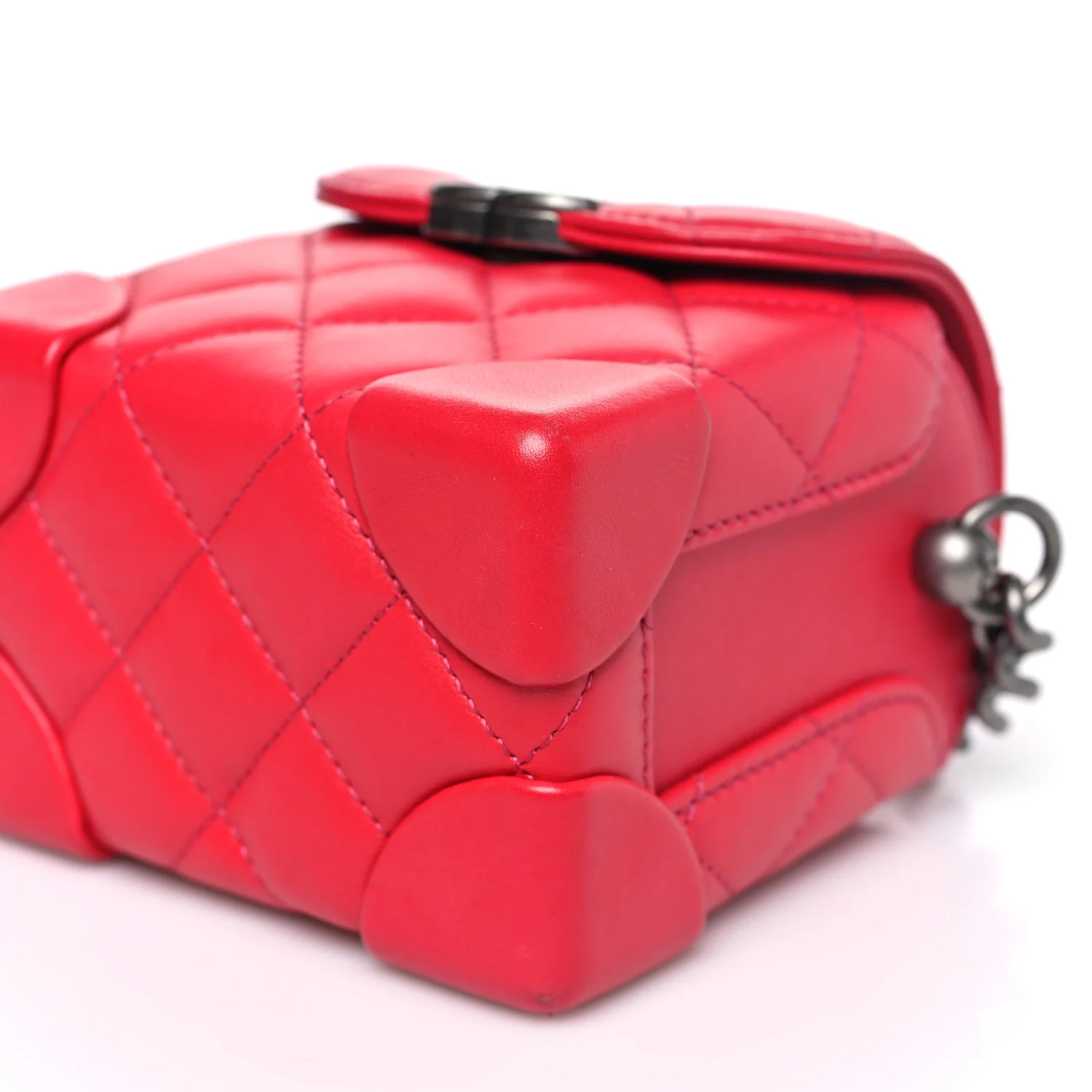Lambskin Quilted Trunk Bag Pink - Image 10
