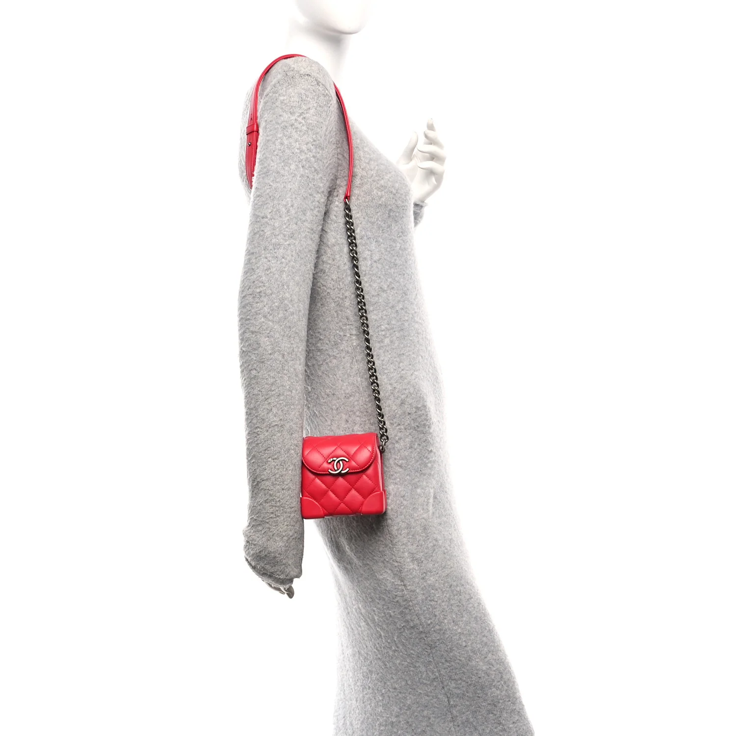 Lambskin Quilted Trunk Bag Pink - Image 2