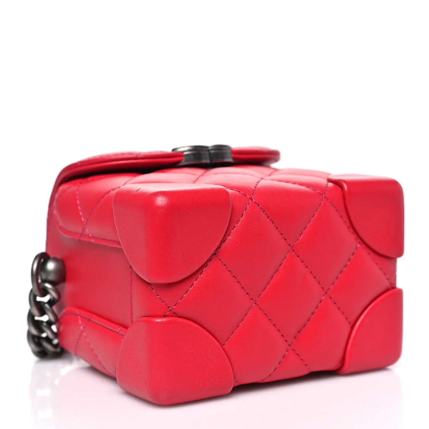 Lambskin Quilted Trunk Bag Pink - Image 4