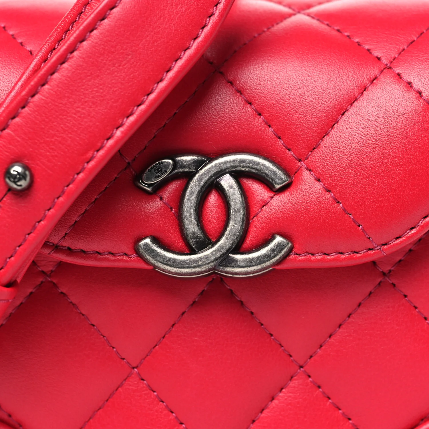 Lambskin Quilted Trunk Bag Pink - Image 8