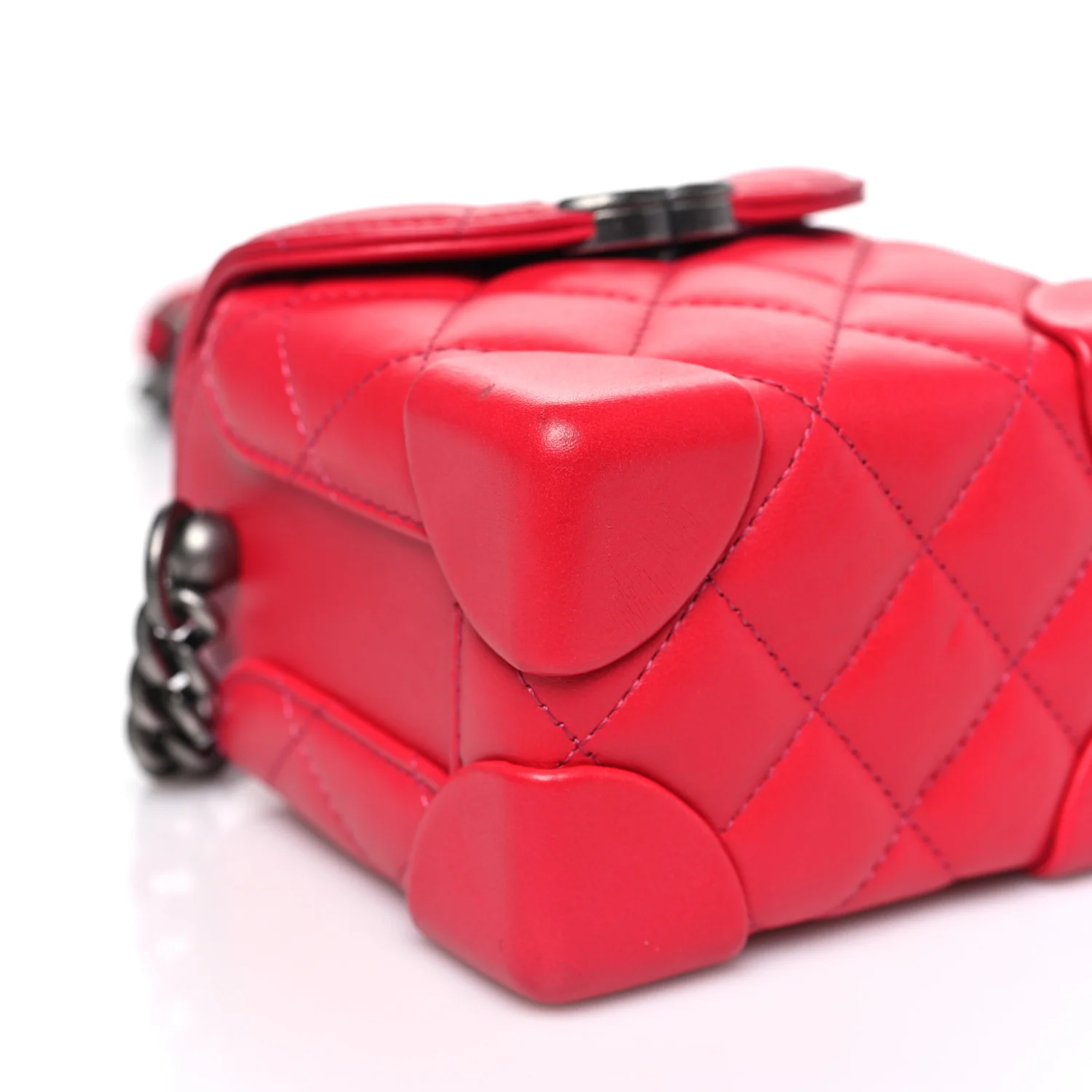 Lambskin Quilted Trunk Bag Pink - Image 9