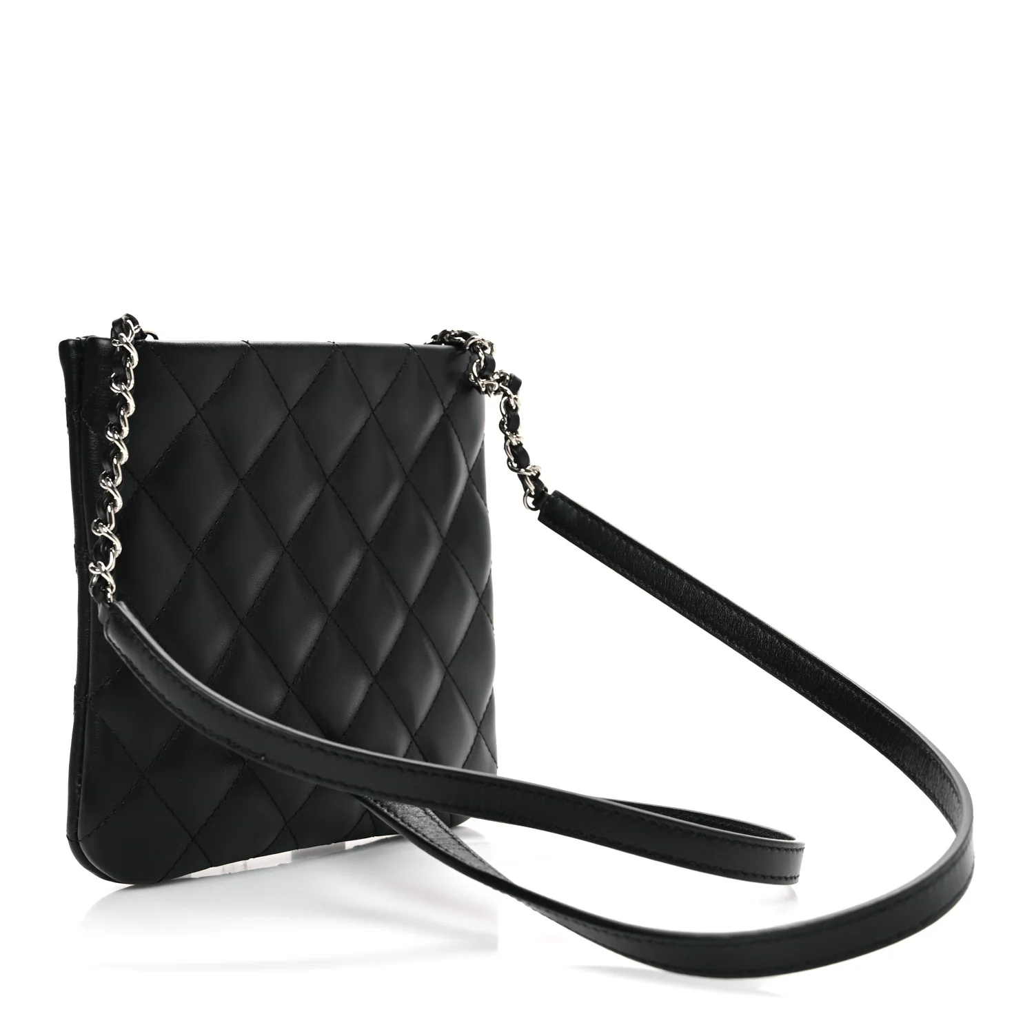 Lambskin Quilted Uniform Crossbody Bag Black - Image 3