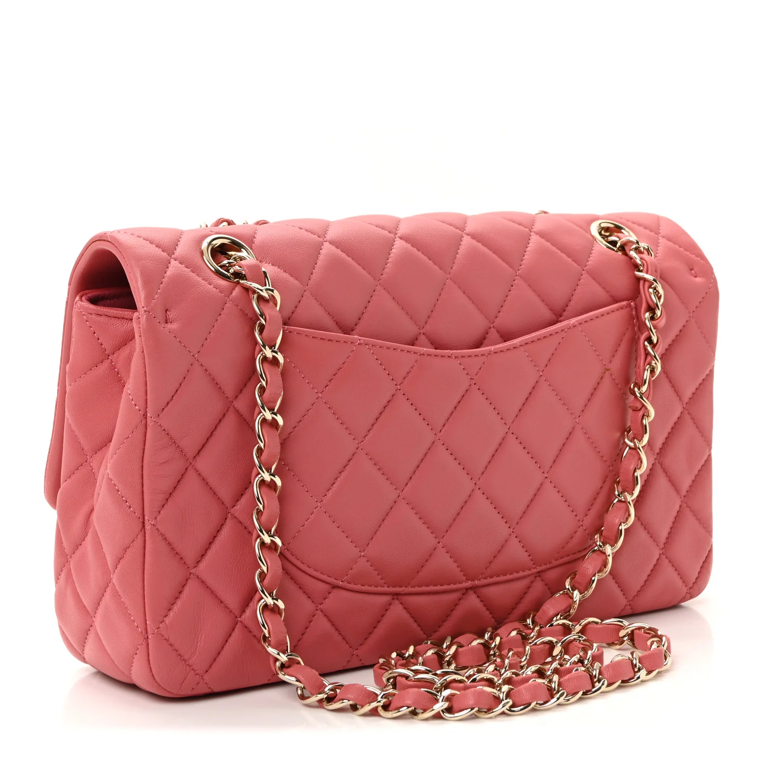 Lambskin Quilted Valentine Charms Medium Single Flap Pink - Image 3