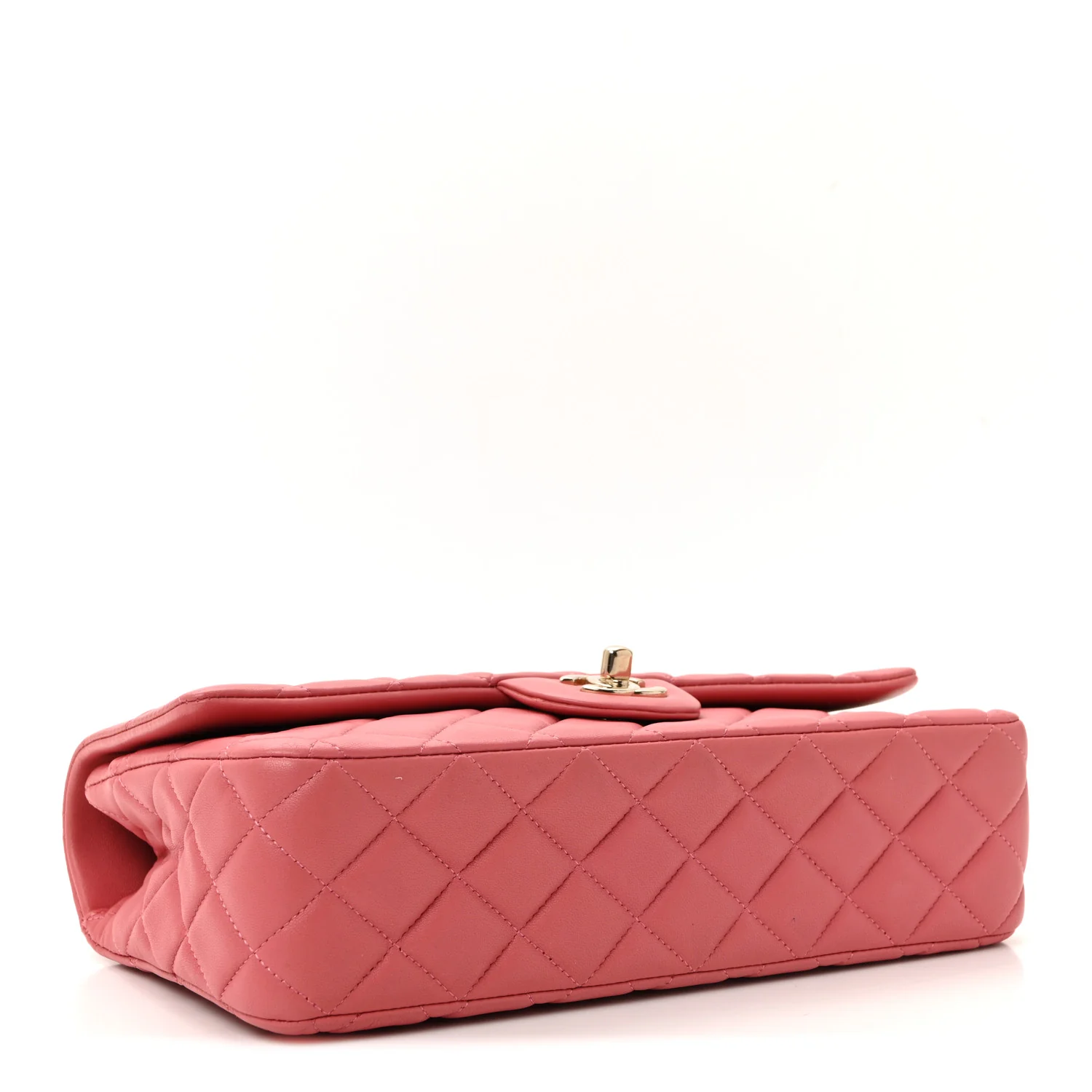 Lambskin Quilted Valentine Charms Medium Single Flap Pink - Image 4