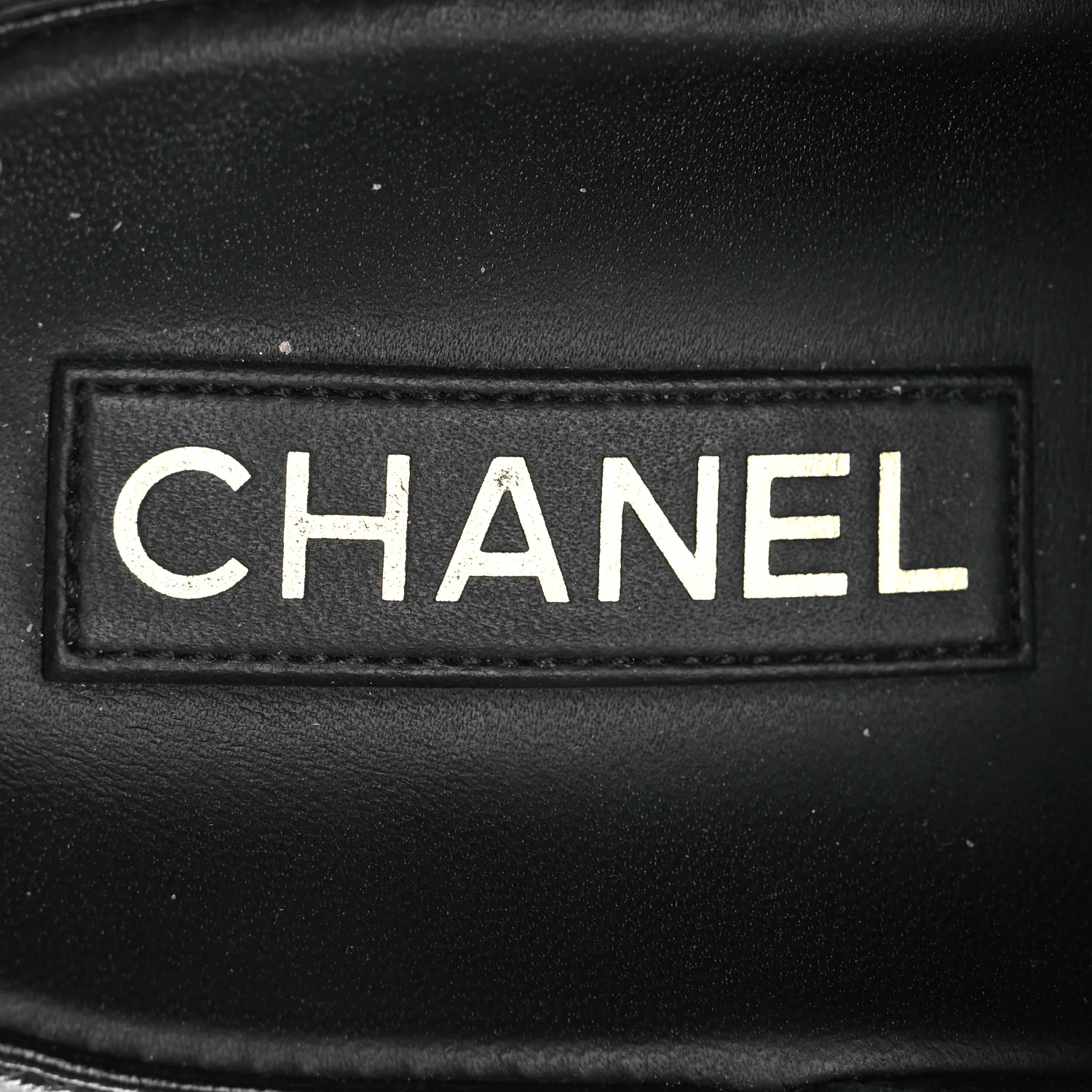 Lambskin Quilted Velcro Dad Chain CC Slide Sandals 39 Black - Image 9