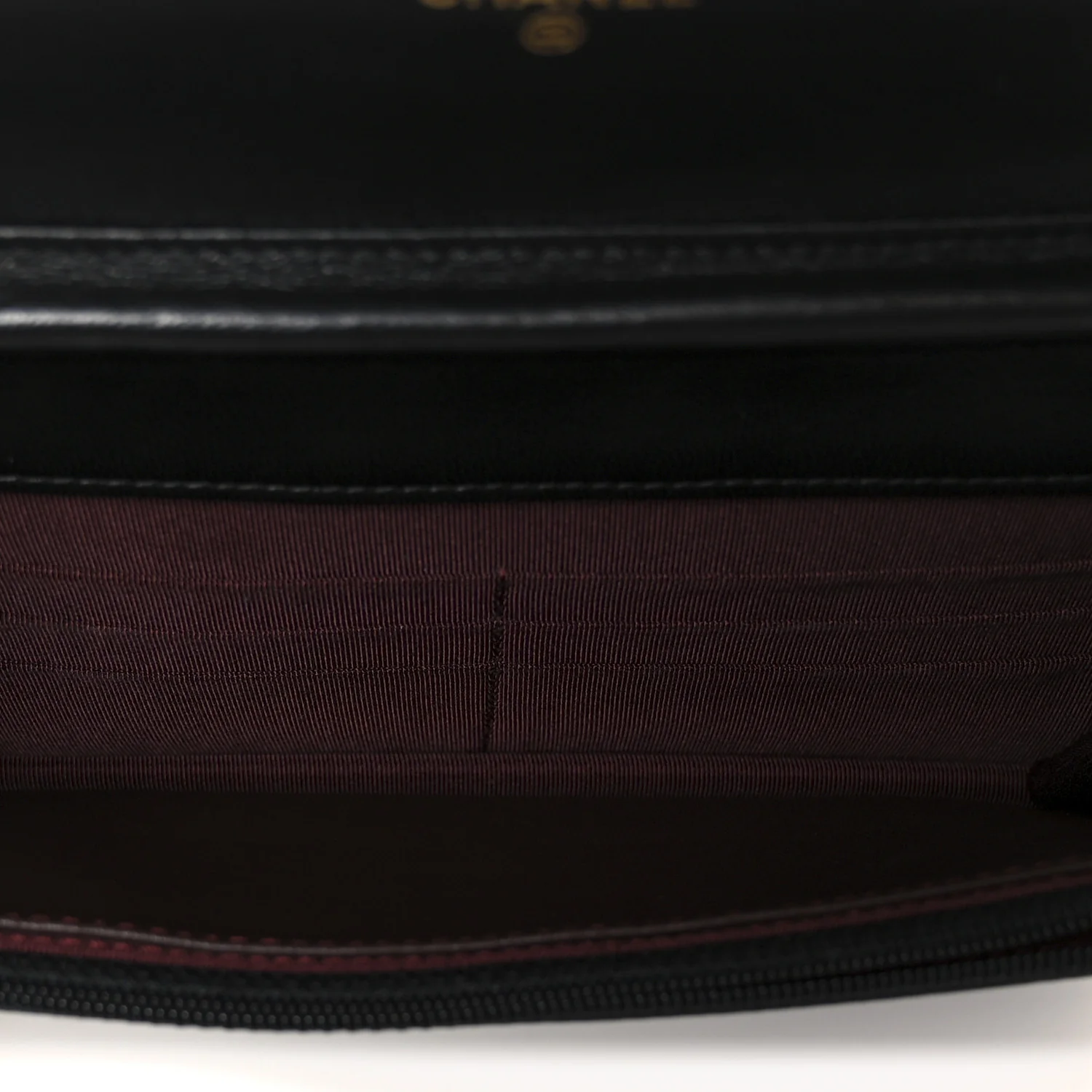 Lambskin Quilted Wallet On Chain WOC Black - Image 5