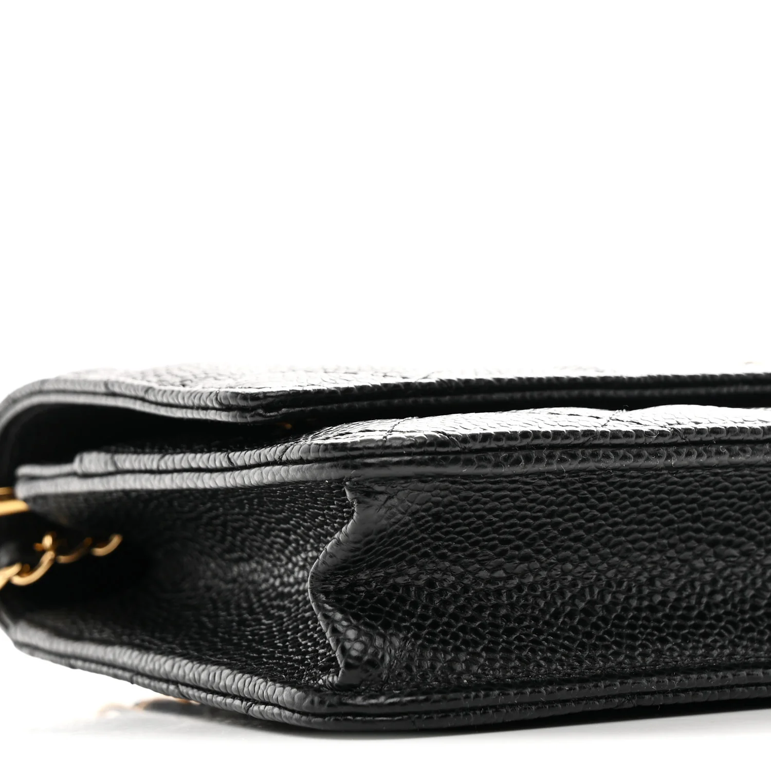 Lambskin Quilted Wallet On Chain WOC Black - Image 10