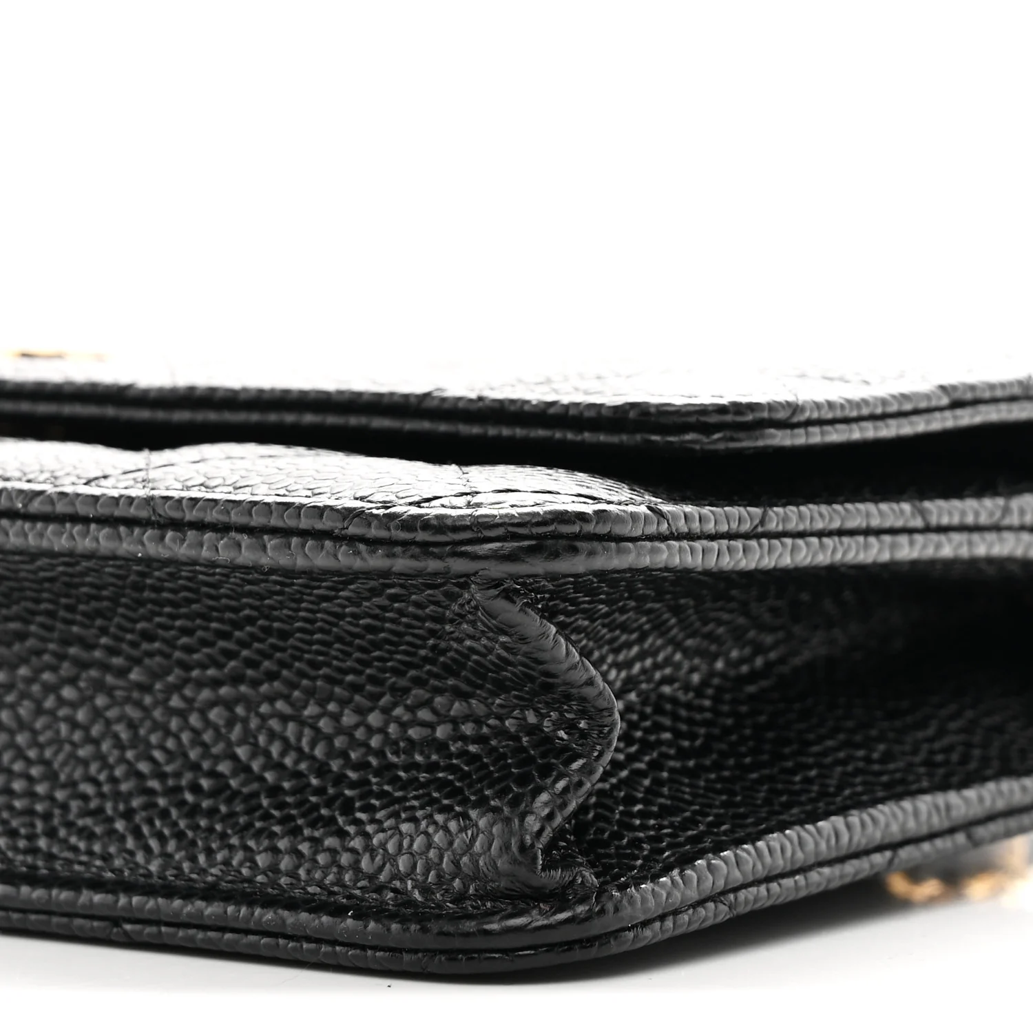Lambskin Quilted Wallet On Chain WOC Black - Image 11