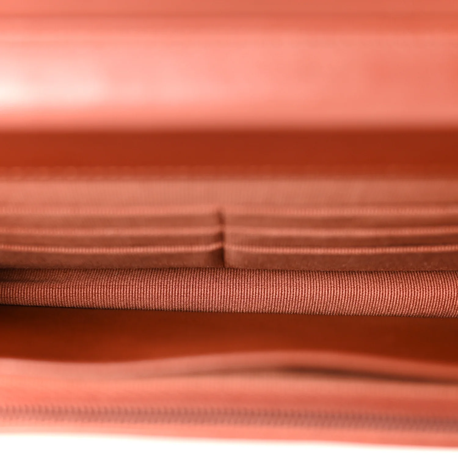 Lambskin Quilted Wallet On Chain WOC Brown - Image 5