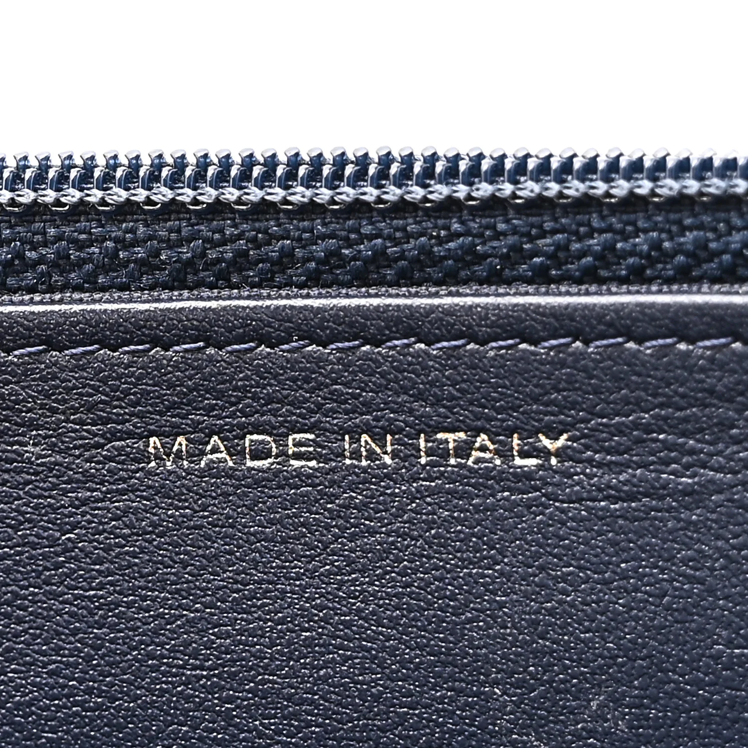 Lambskin Quilted Wallet On Chain WOC Navy - Image 7