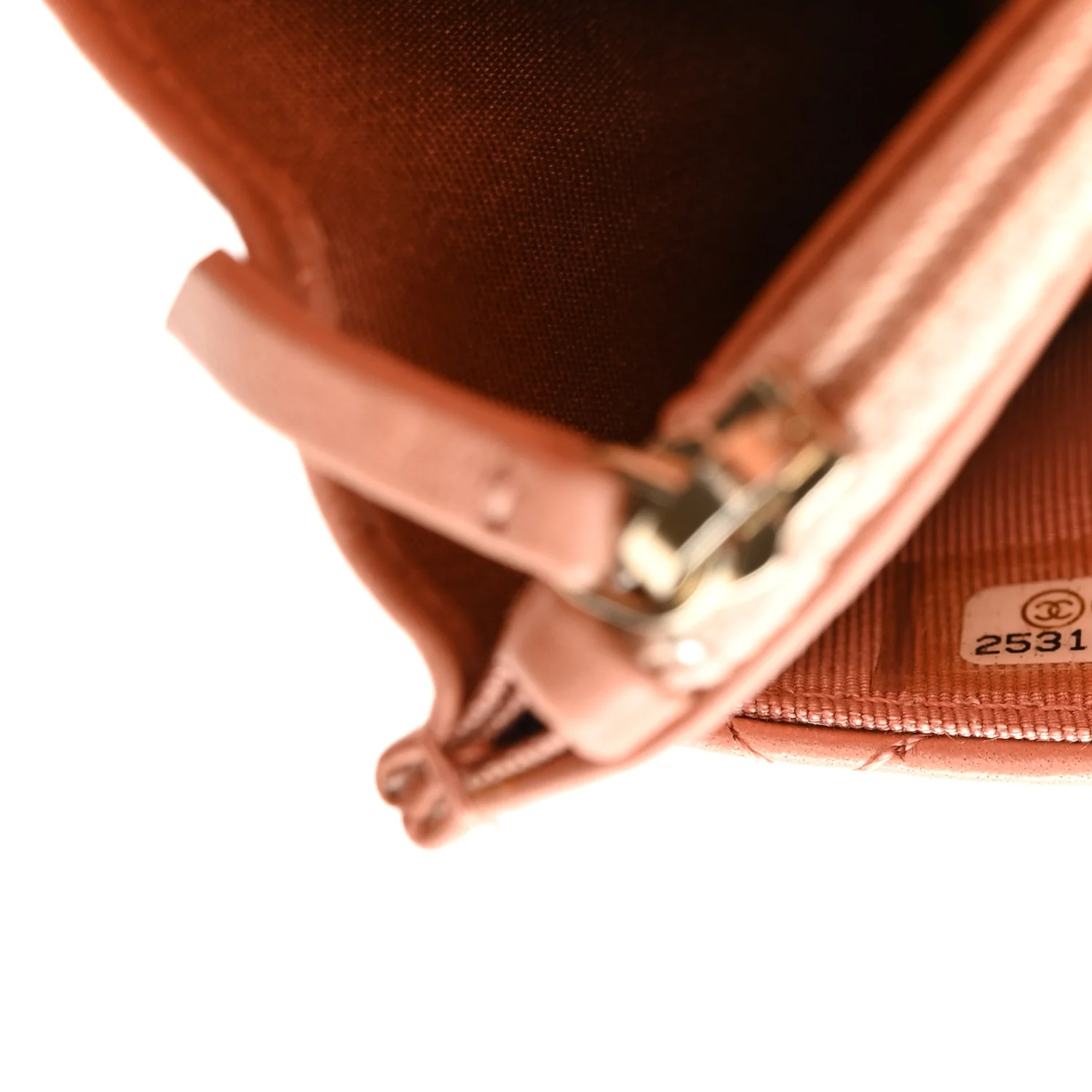 Lambskin Quilted Wallet on Chain WOC Salmon Pink - Image 8