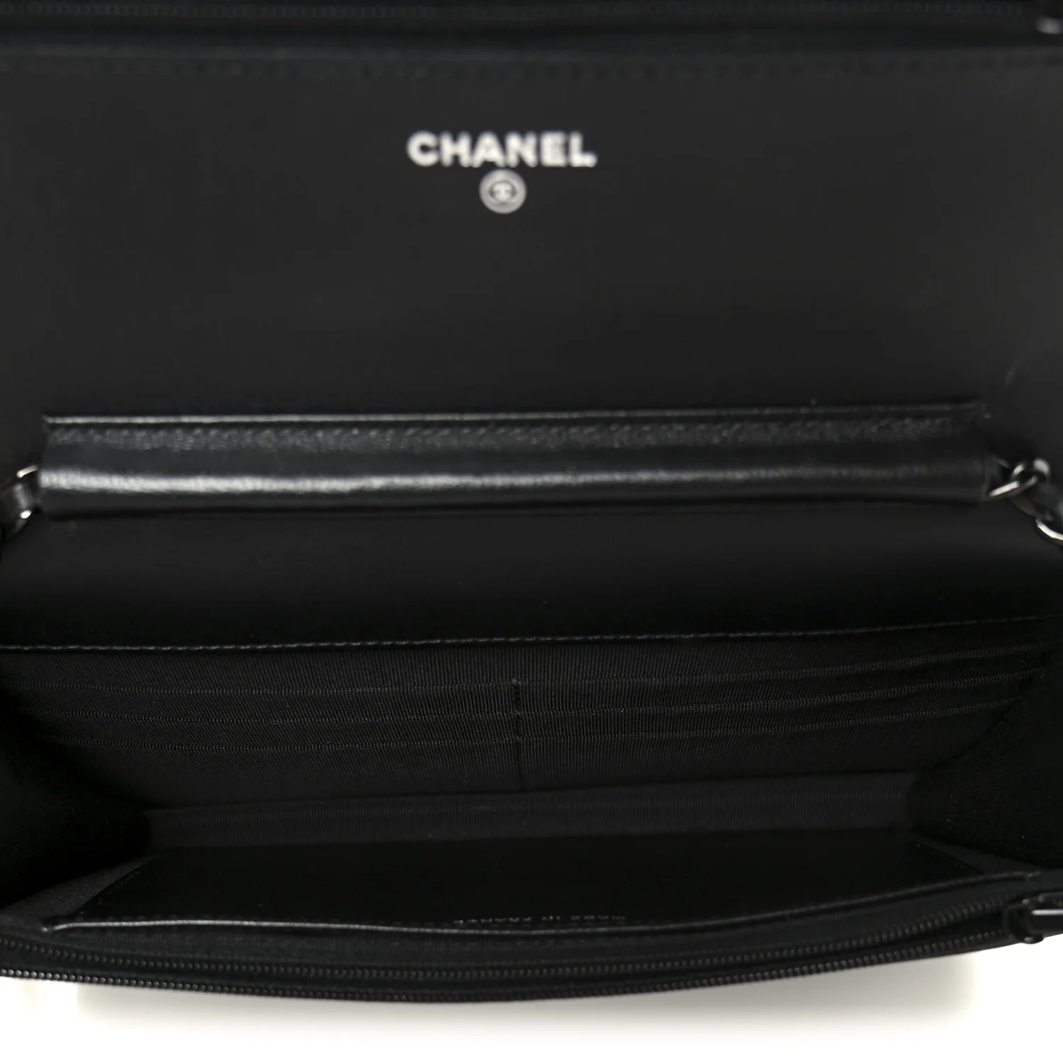 Lambskin Quilted Wallet On Chain WOC So Black - Image 5