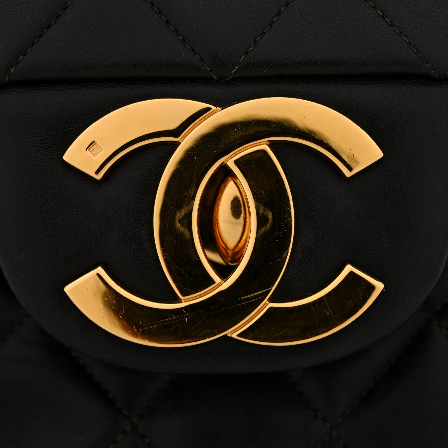 Lambskin Quilted XL Jumbo Single Flap Black - Image 13