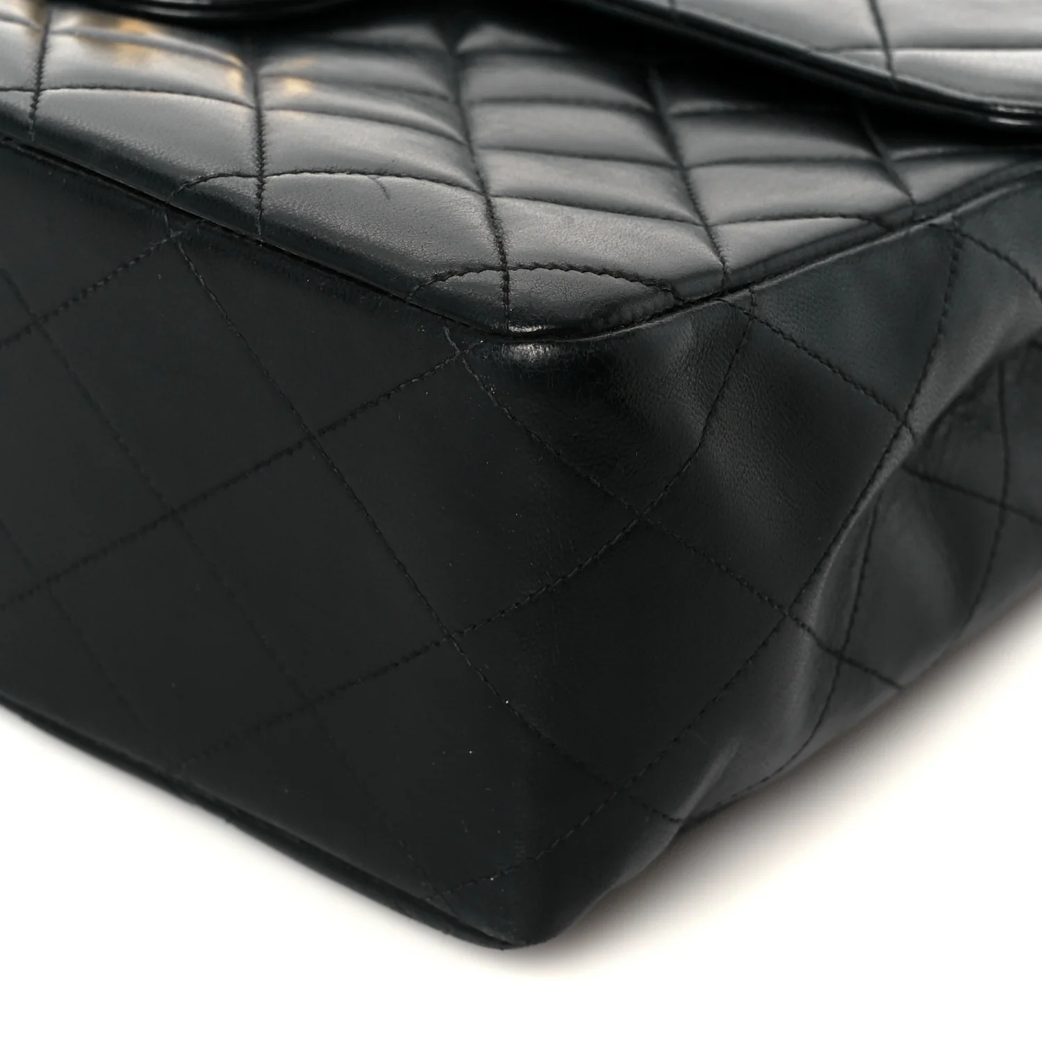 Lambskin Quilted XL Jumbo Single Flap Black - Image 11