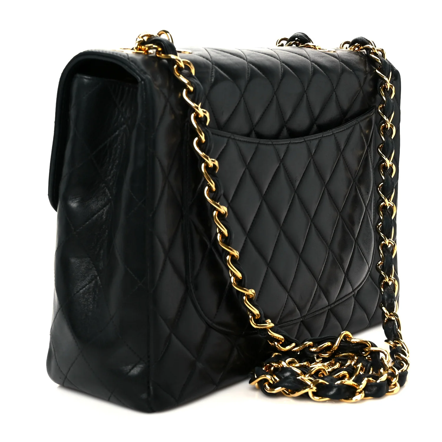Lambskin Quilted XL Jumbo Single Flap Black - Image 3