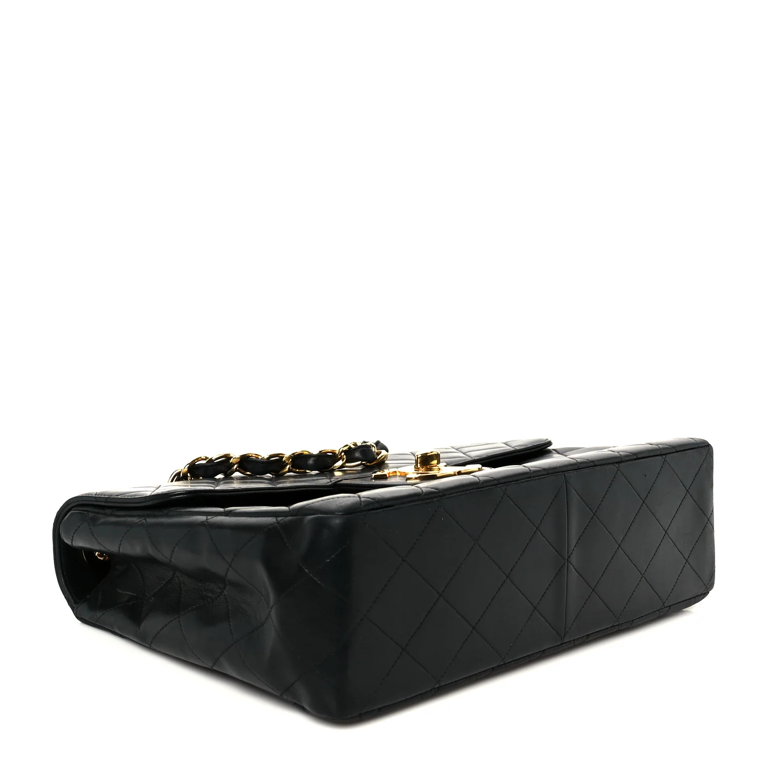 Lambskin Quilted XL Jumbo Single Flap Black - Image 4