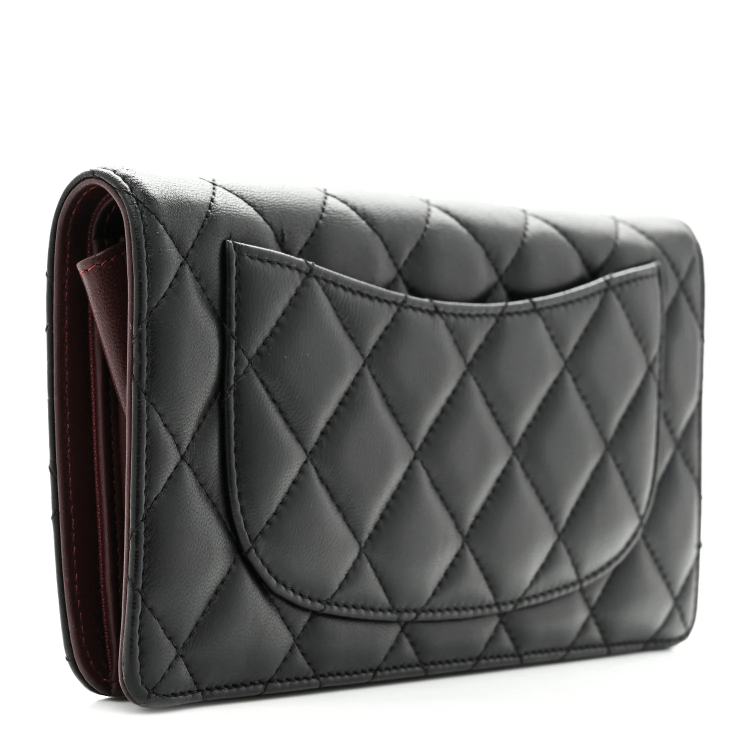 Lambskin Quilted Yen Wallet Black - Image 3