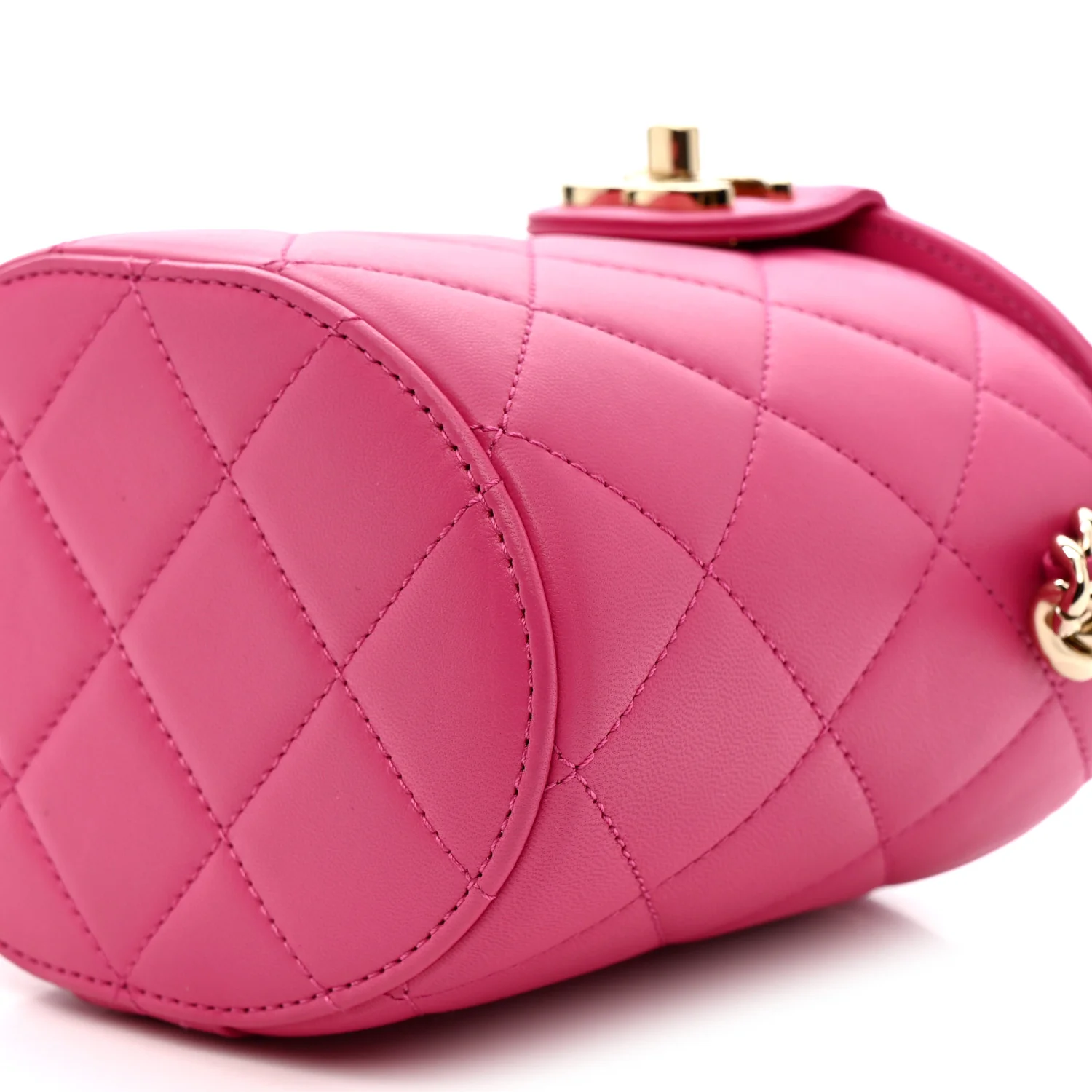 Lambskin Resin Elegant Chain Vanity Case Dark Pink - Image 10